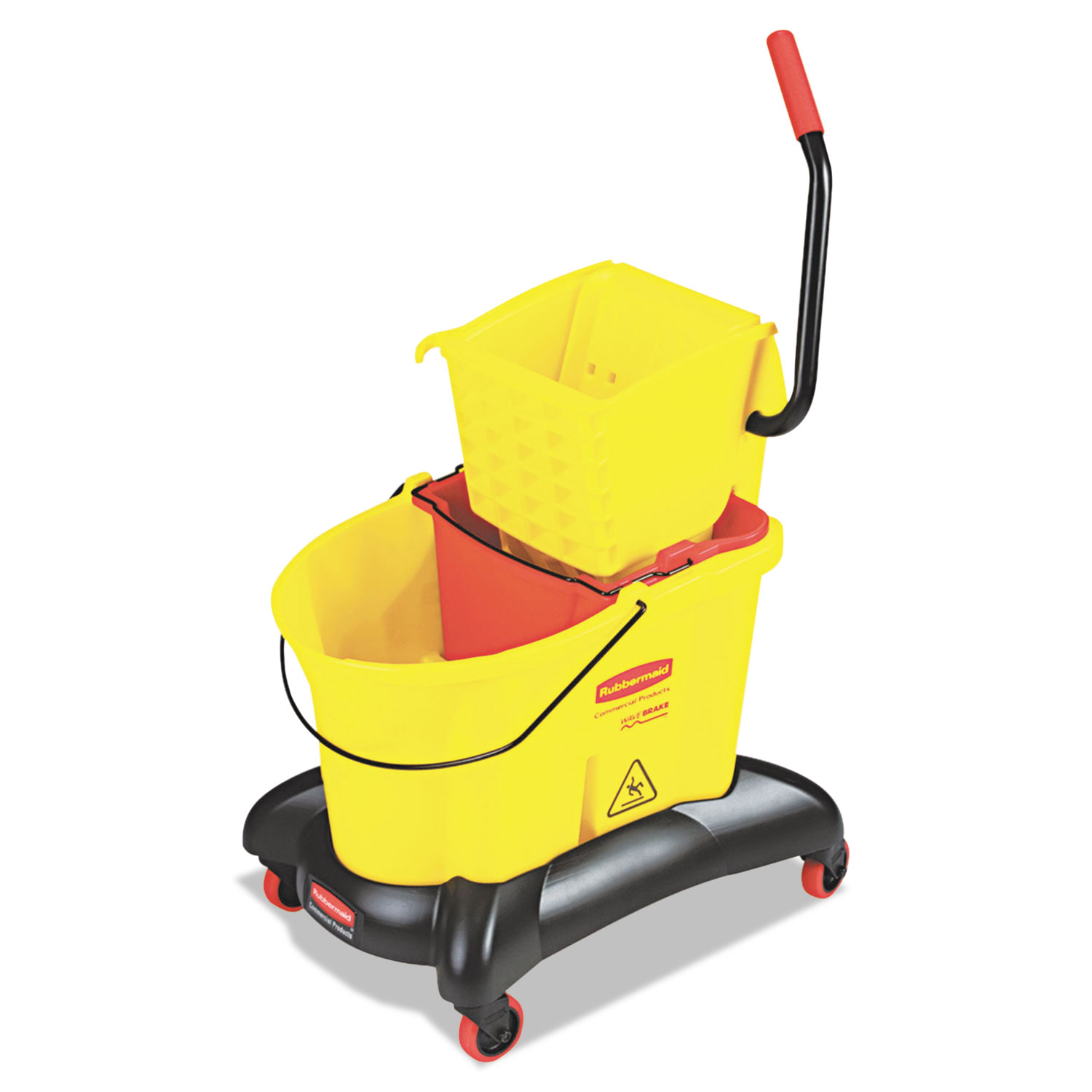 Wavebrake 35 Qt Dual Water Side Press Mop Bucket & Wringer, Yellow