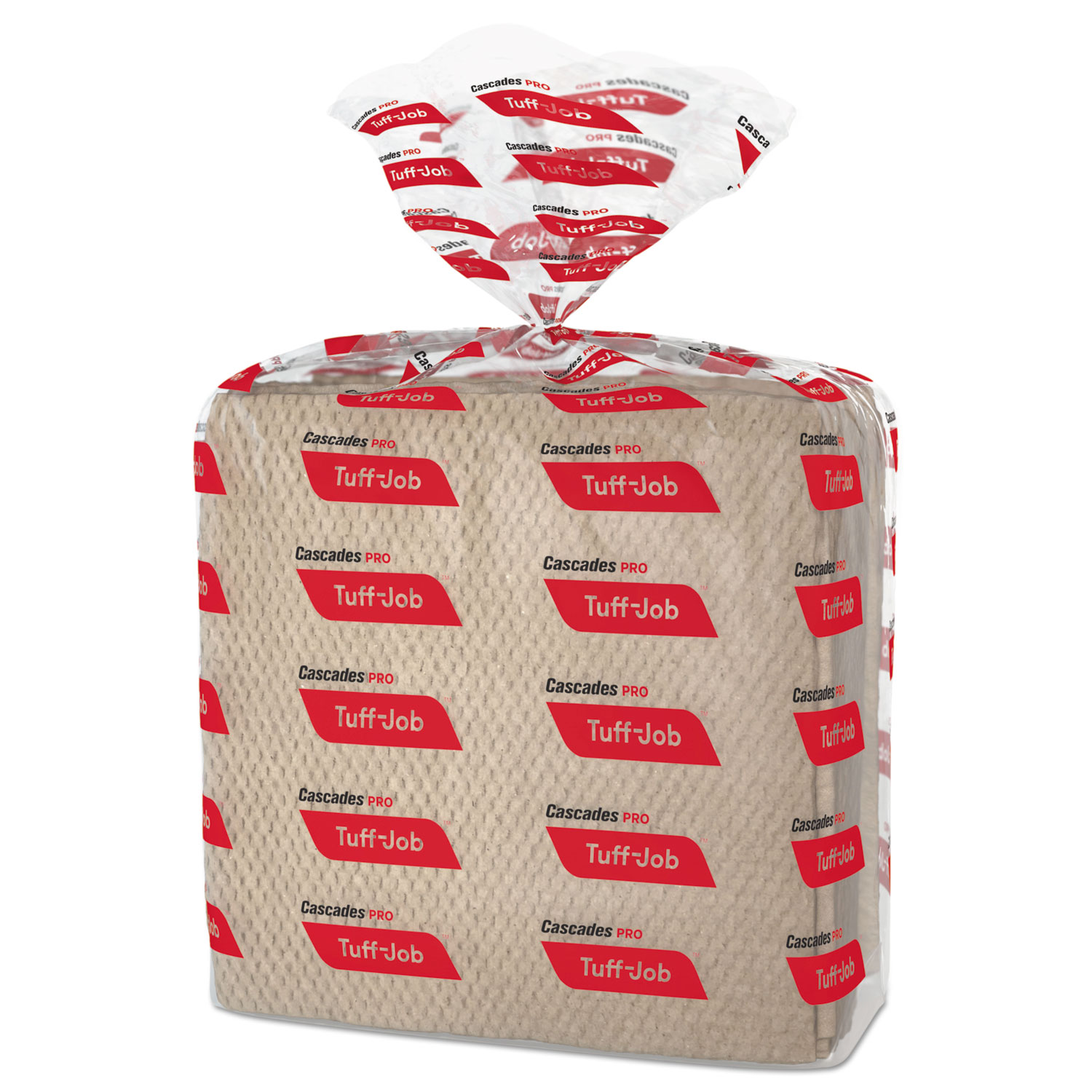 Cascades PRO W100 Tuff-Job Paper Wipers, 12 x 13, Quarterfold, Brown, 50/Band, 16 Pack/Carton (CSDW100) 