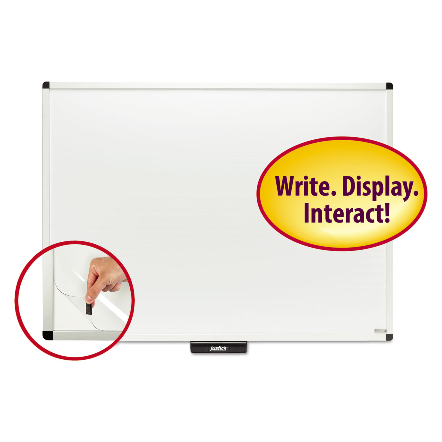 Smead 02572 Justick by Smead Dry-Erase Board with Frame, 48 x 36, White (SMD02572) 