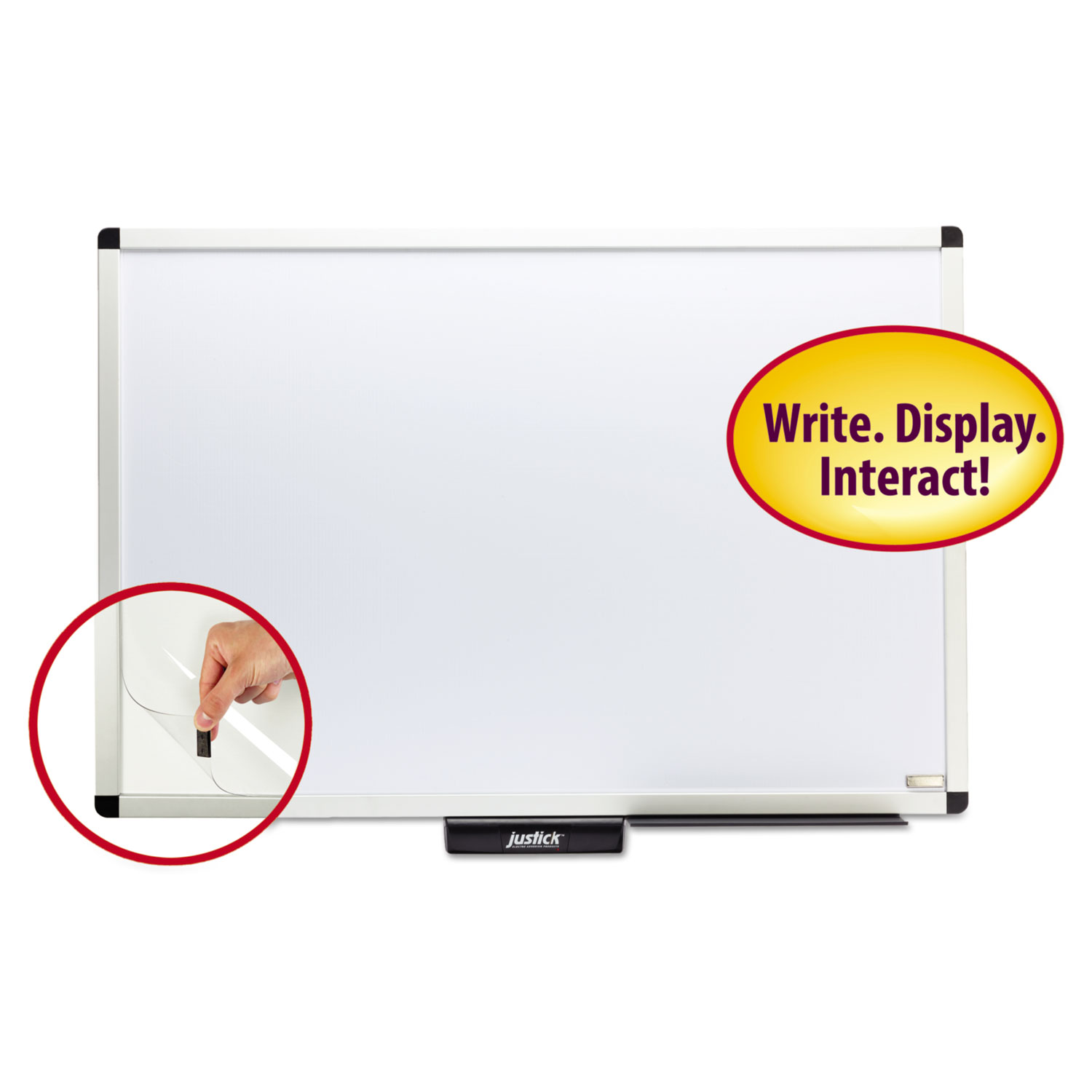  Smead 02571 Justick by Smead Dry-Erase Board with Frame, 36 x 24, White (SMD02571) 