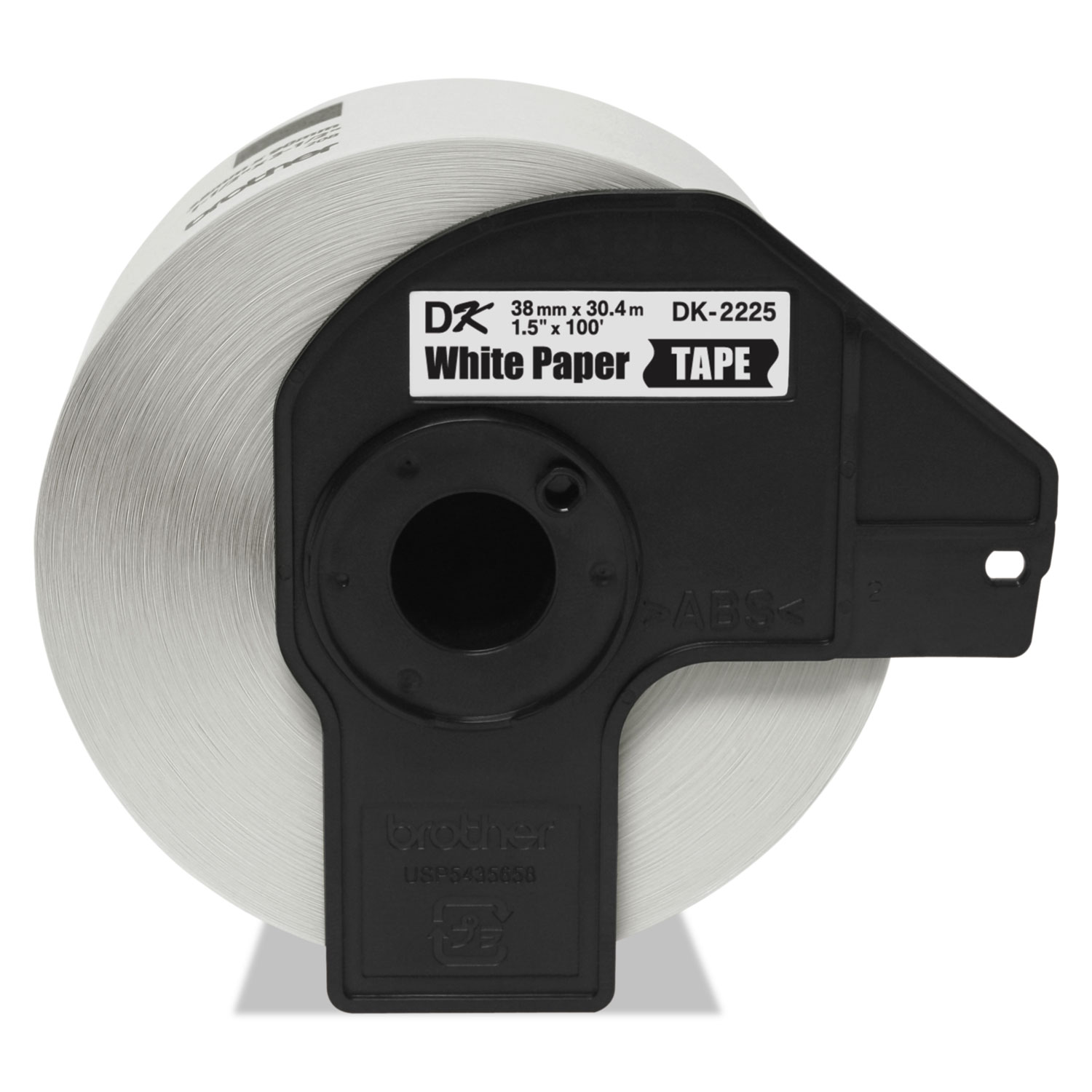 Continuous Paper Label Tape, 1-1/2 x 100 ft, Black/White