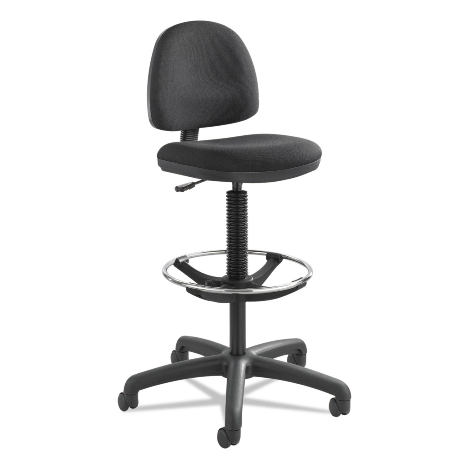  Safco 3401BL Precision Extended-Height Swivel Stool with Adjustable Footring, 33 Seat Height, Up to 250 lbs., Black Seat/Back, Black Base (SAF3401BL) 
