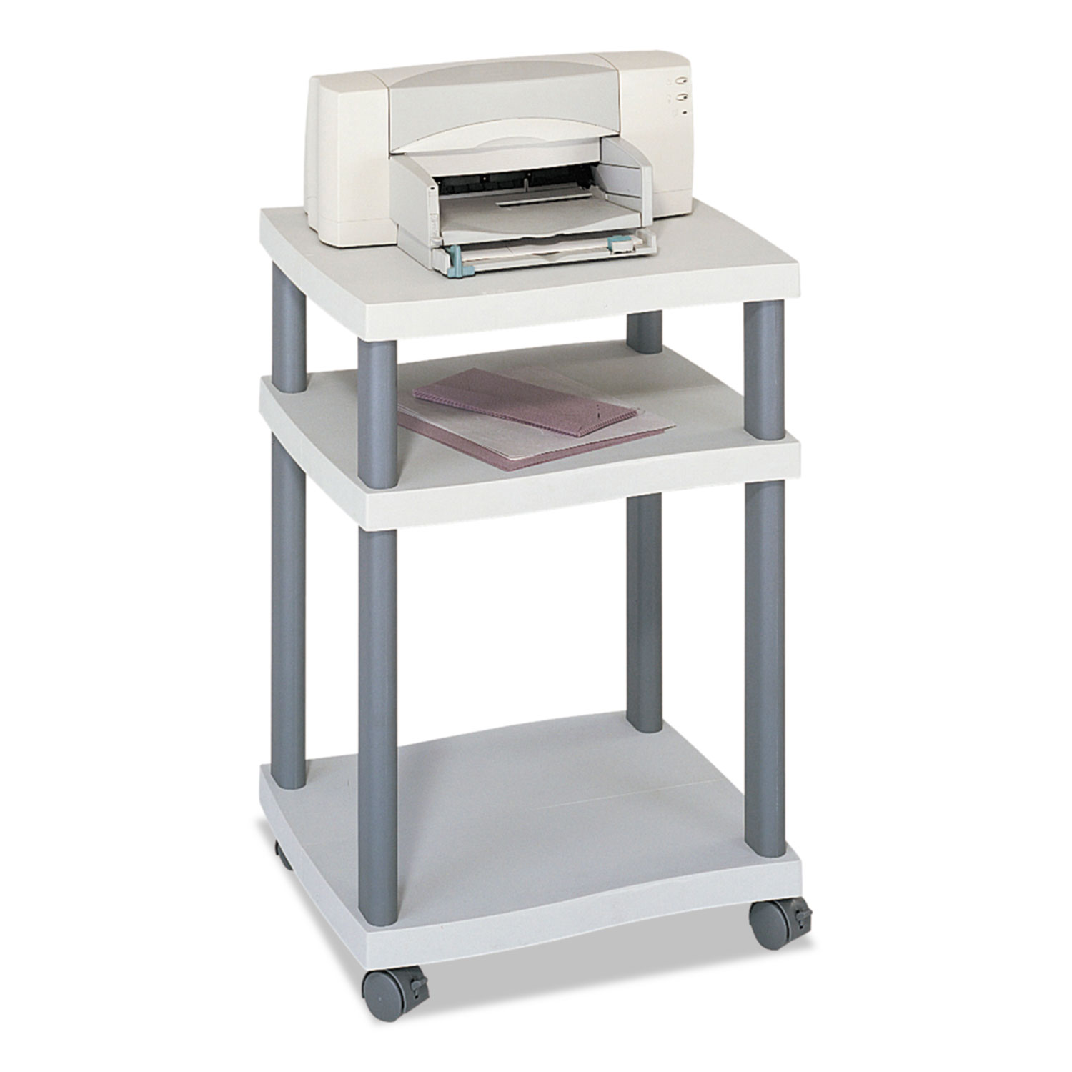  Safco 1860GR Wave Design Printer Stand, Three-Shelf, 20w x 17.5d x 29.25h, Charcoal Gray (SAF1860GR) 