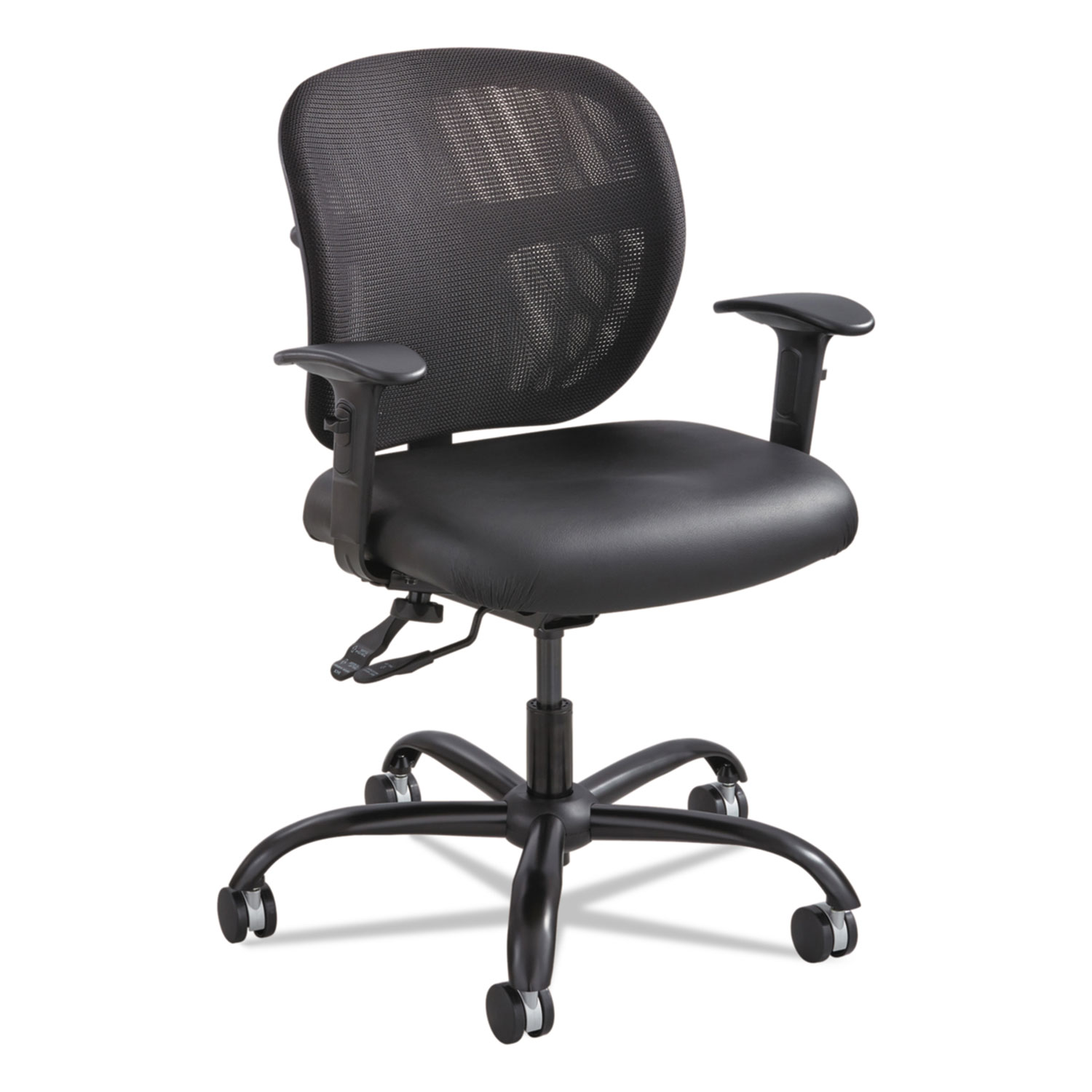  Safco 3397BV Vue Intensive-Use Mesh Task Chair, Supports up to 500 lbs., Black Seat/Black Back, Black Base (SAF3397BV) 