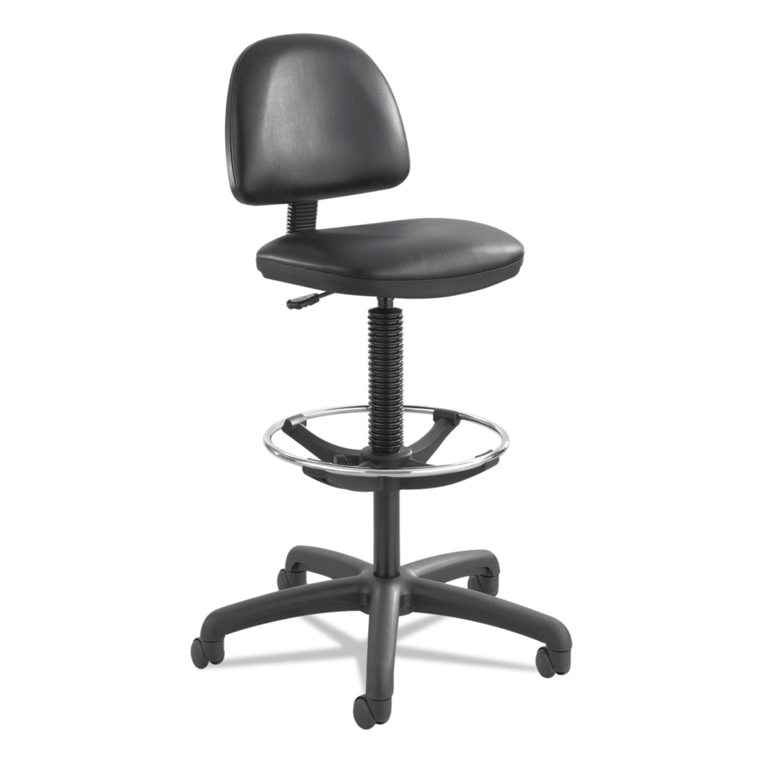  Safco 3406BL Precision Extended-Height Swivel Stool with Adjustable Footring, 33 Seat Height, Up to 250 lbs., Black Seat/Back, Black Base (SAF3406BL) 