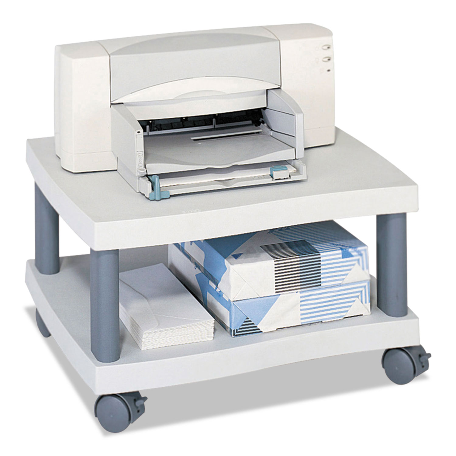  Safco 1861GR Wave Design Printer Stand, Two-Shelf, 20w x 17.5d x 11.5h, Charcoal Gray (SAF1861GR) 