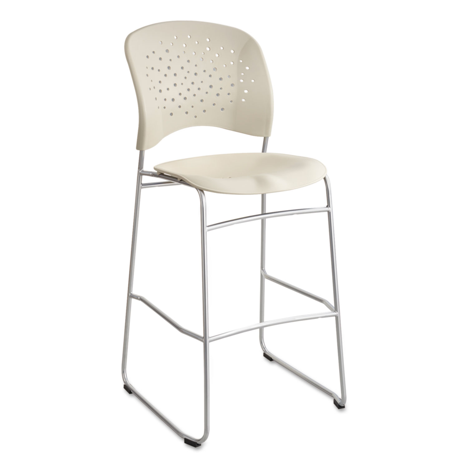 Rêve Series Bistro Chair, Molded Plastic Back/Seat, Steel Frame, Latte
