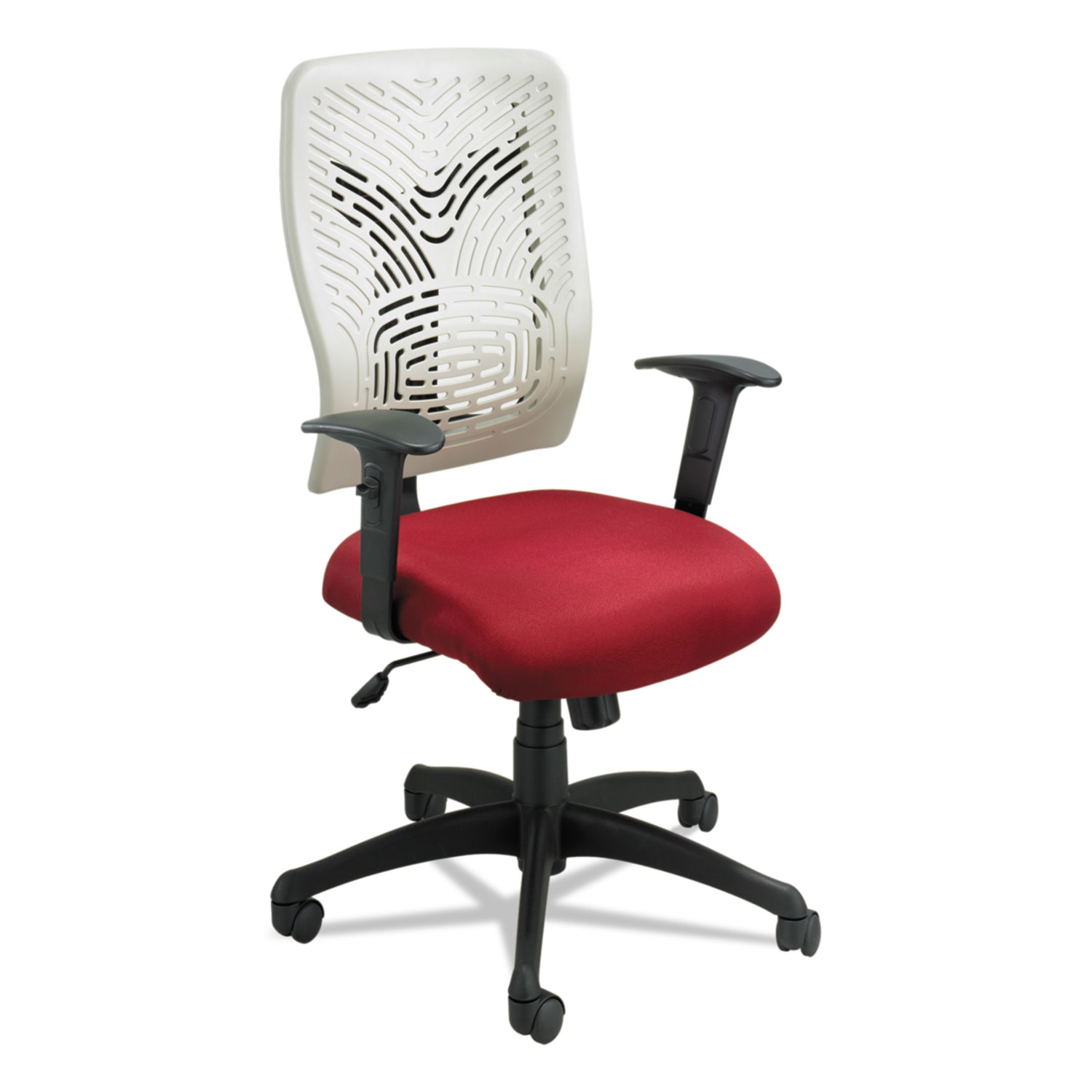 Voice Series Task Chair, Plastic Back, Upholstered Seat, Black Seat/Back