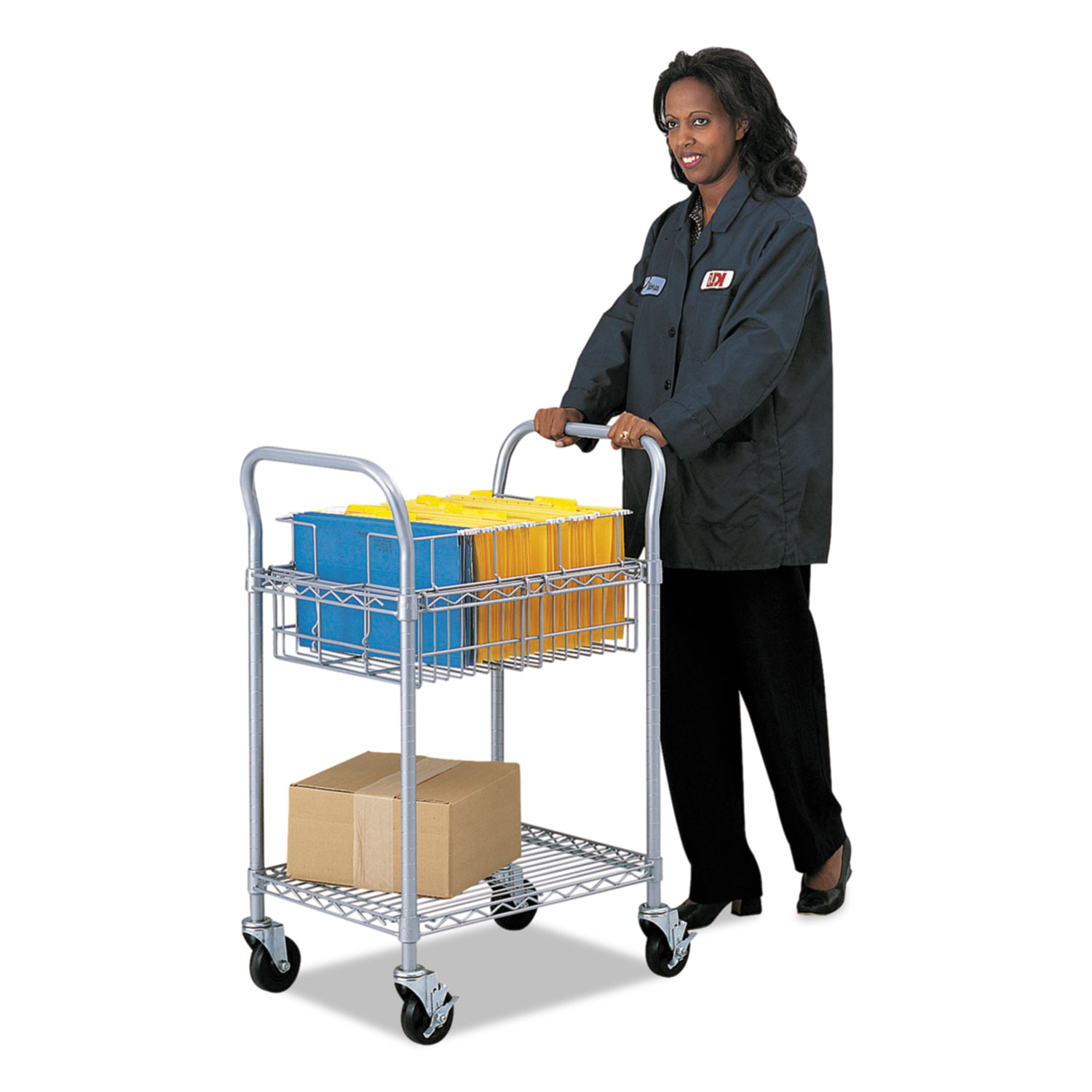 Safco Wire Mail Cart, 600lb Capacity, 18.75w x 26.75d x 38.5h
