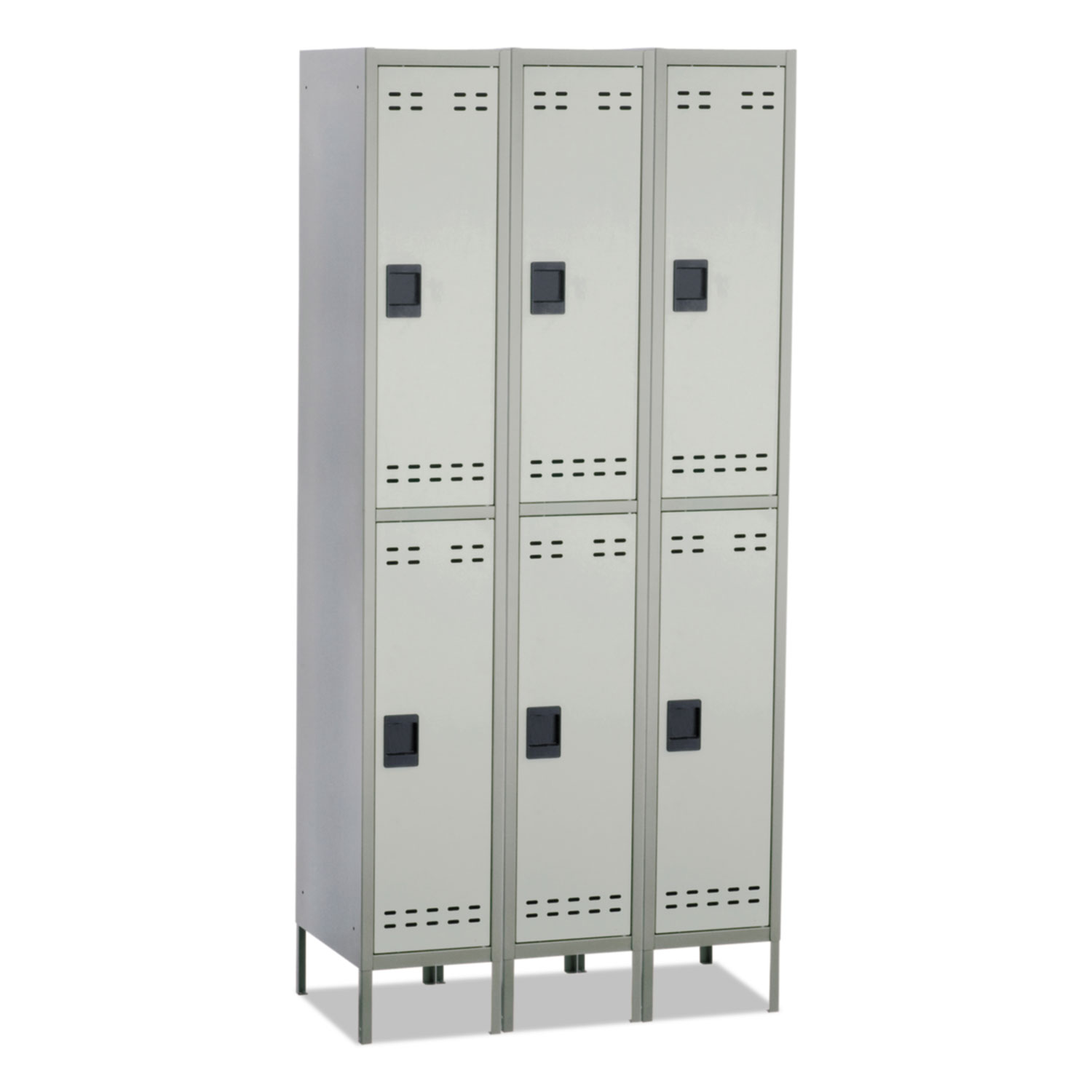  Safco 5526GR Double-Tier, Three-Column Locker, 36w x 18d x 78h, Two-Tone Gray (SAF5526GR) 