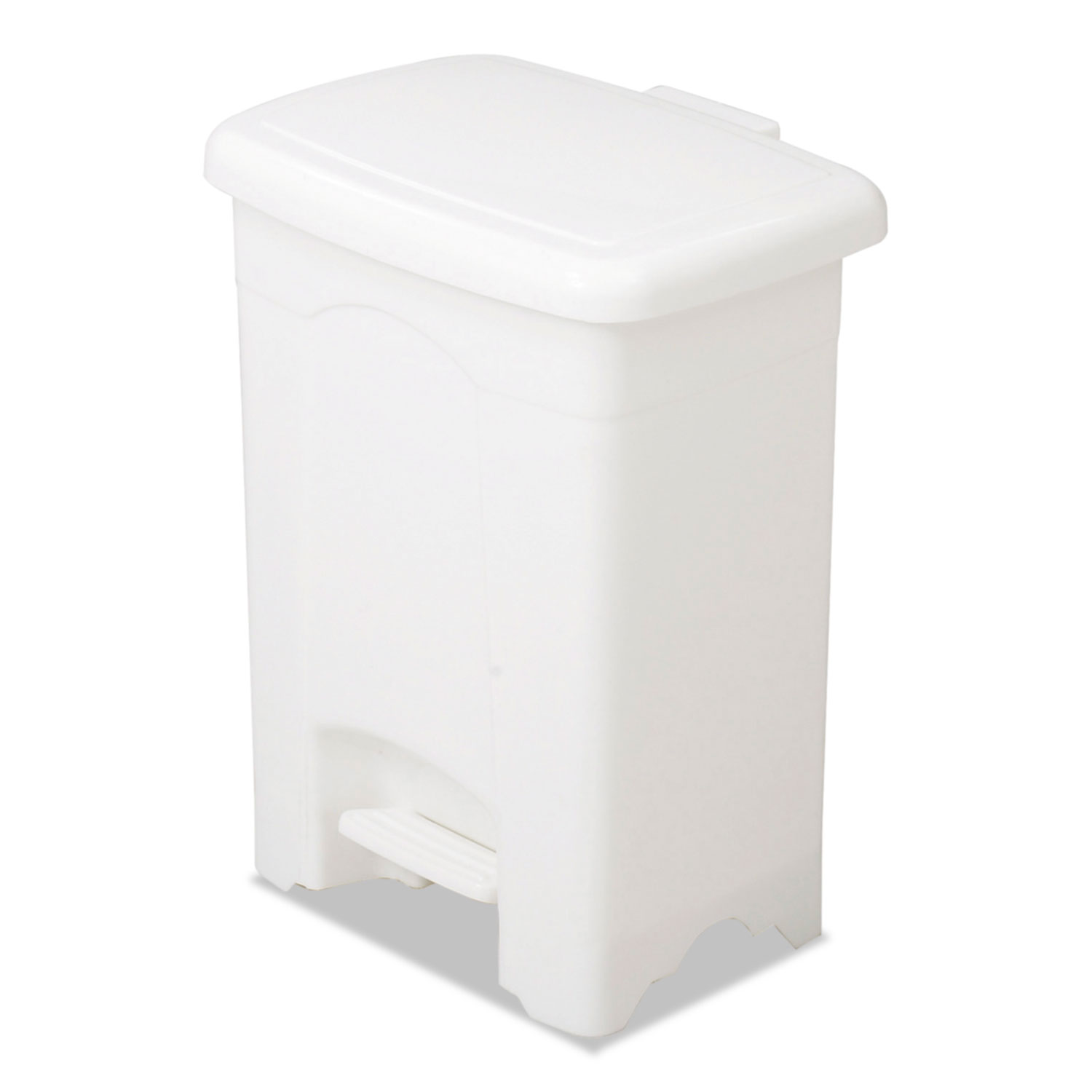  Safco 9710WH Step-On Receptacle, Rectangular, Plastic, 4 gal, White (SAF9710WH) 