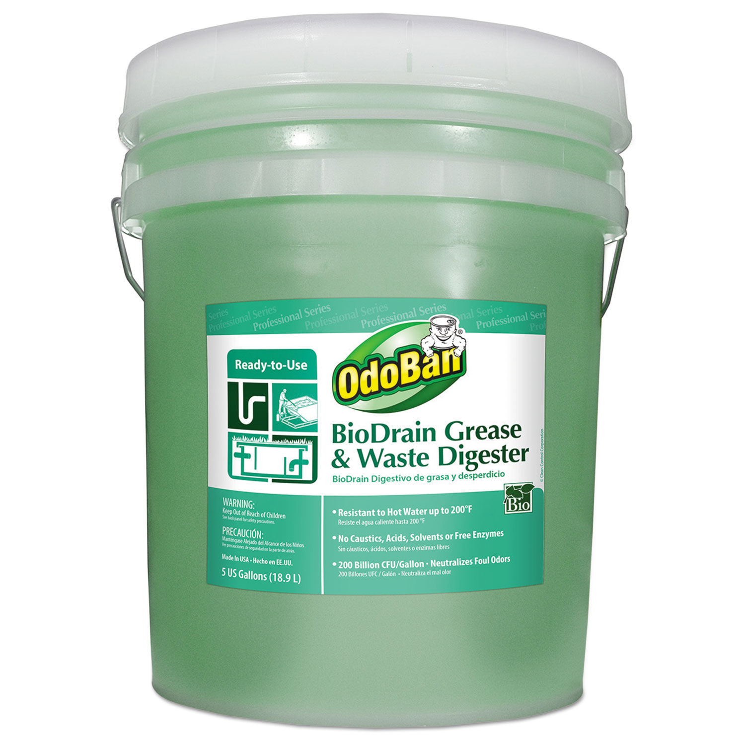 BioDrain Grease and Waste Digester, Floral Scent, 5 gal Pail