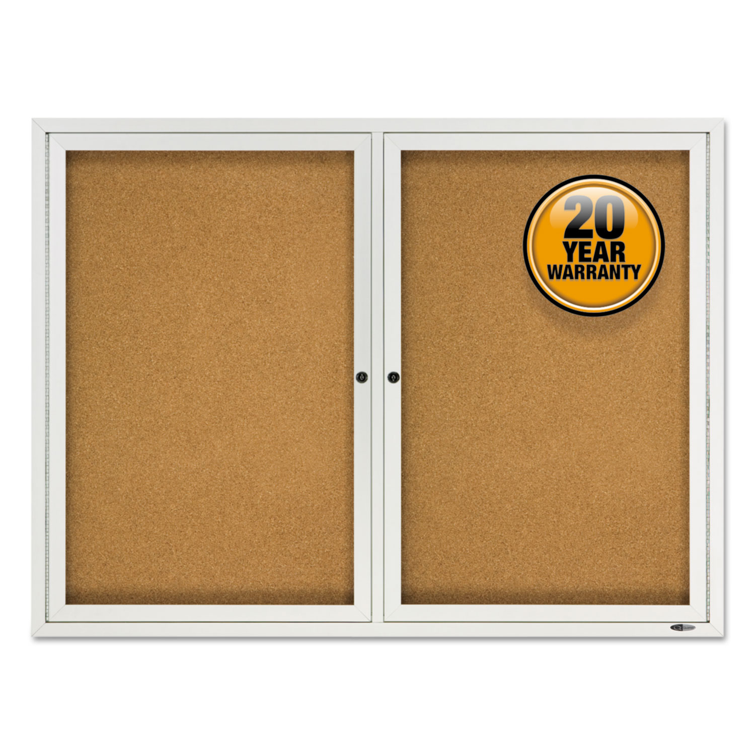  Quartet 2124 Enclosed Cork Bulletin Board, Cork/Fiberboard, 48 x 36, Silver Aluminum Frame (QRT2124) 