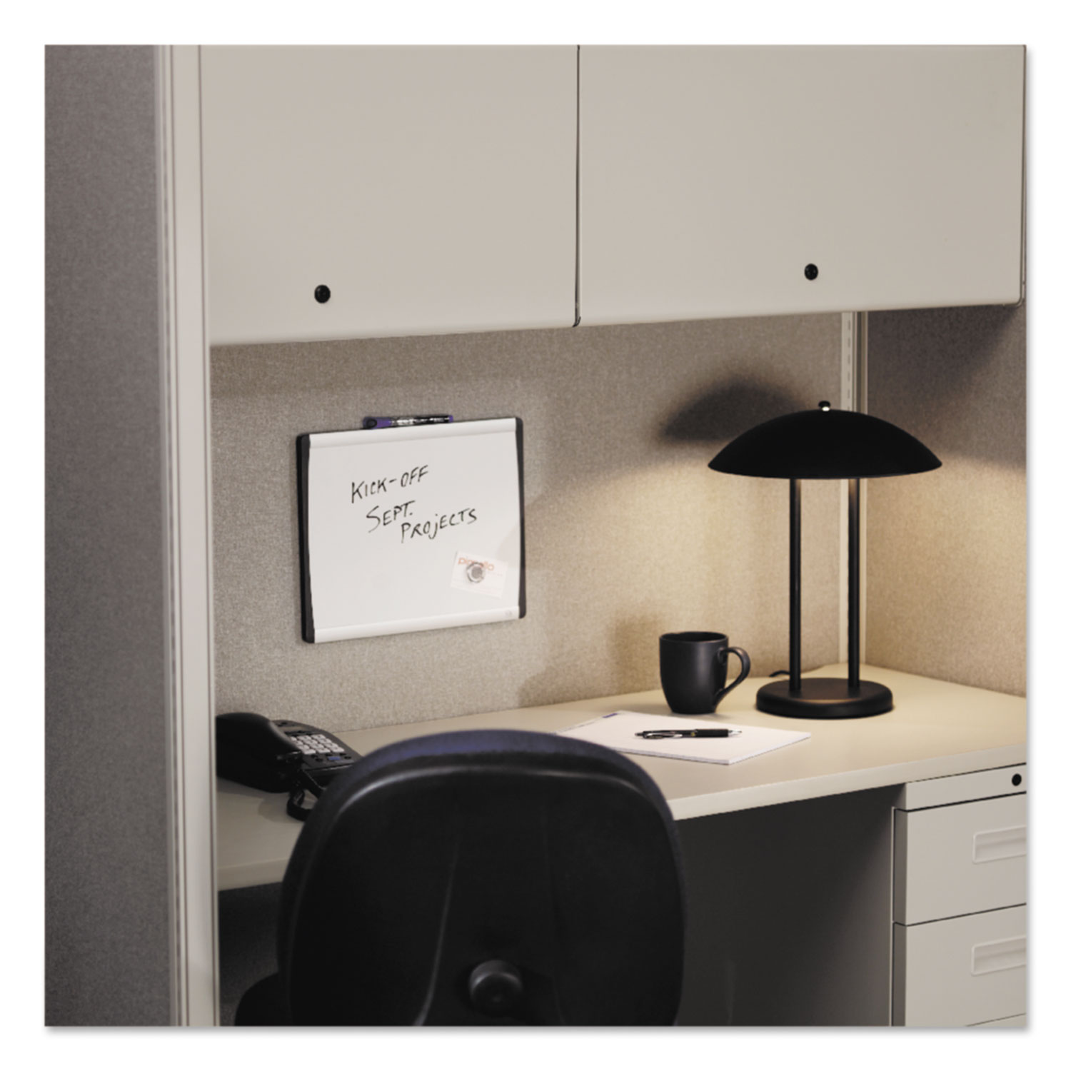 ARC Frame Cubicle Dry Erase Board, 24 x 14, White Surface, Silver Aluminum Frame OFFICE PROS