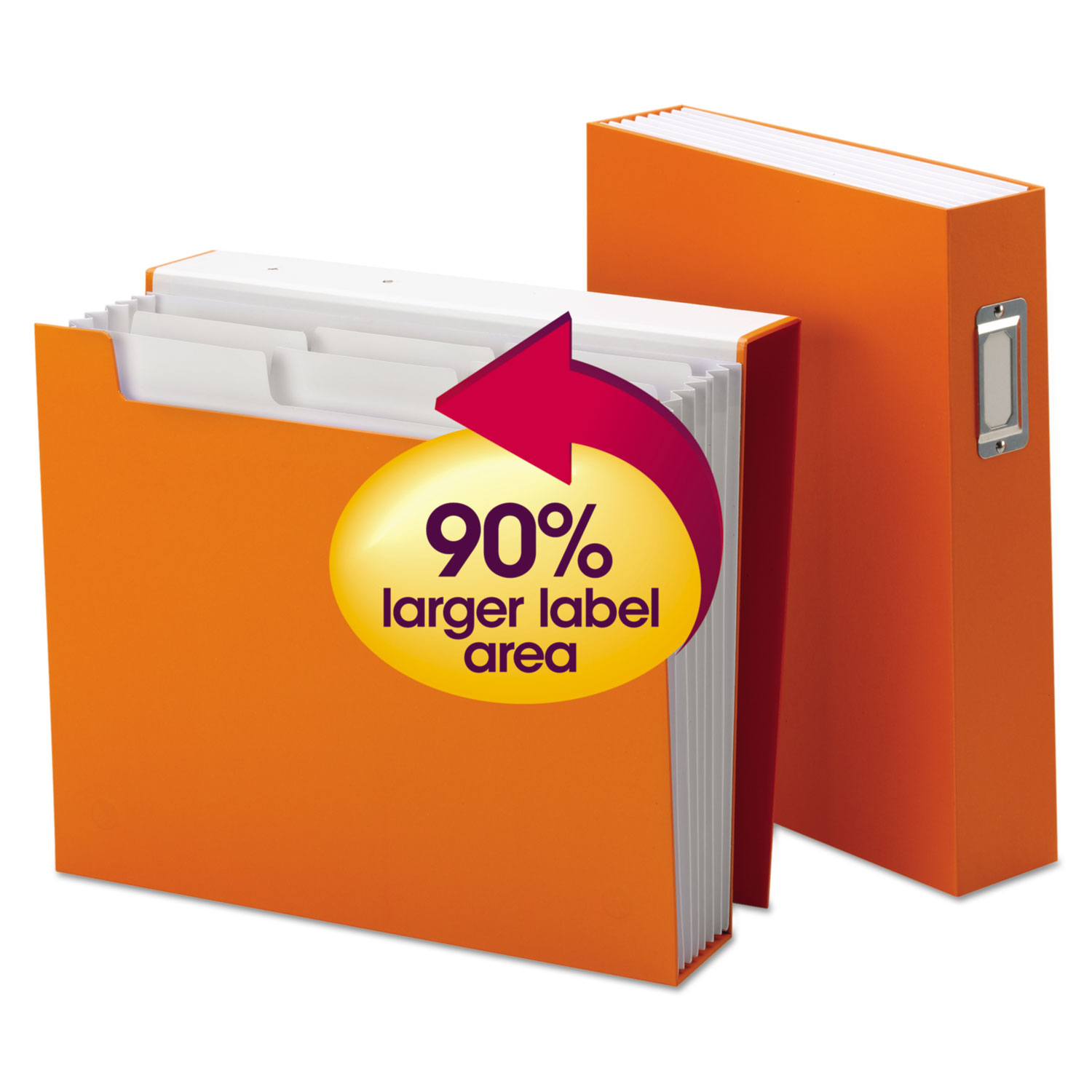  Smead 70868 Book Shelf Organizer w/ SuperTab, 2.5 Expansion, 6 Sections, 1/3-Cut Tab, Letter Size, Vibrant Orange/White (SMD70868) 