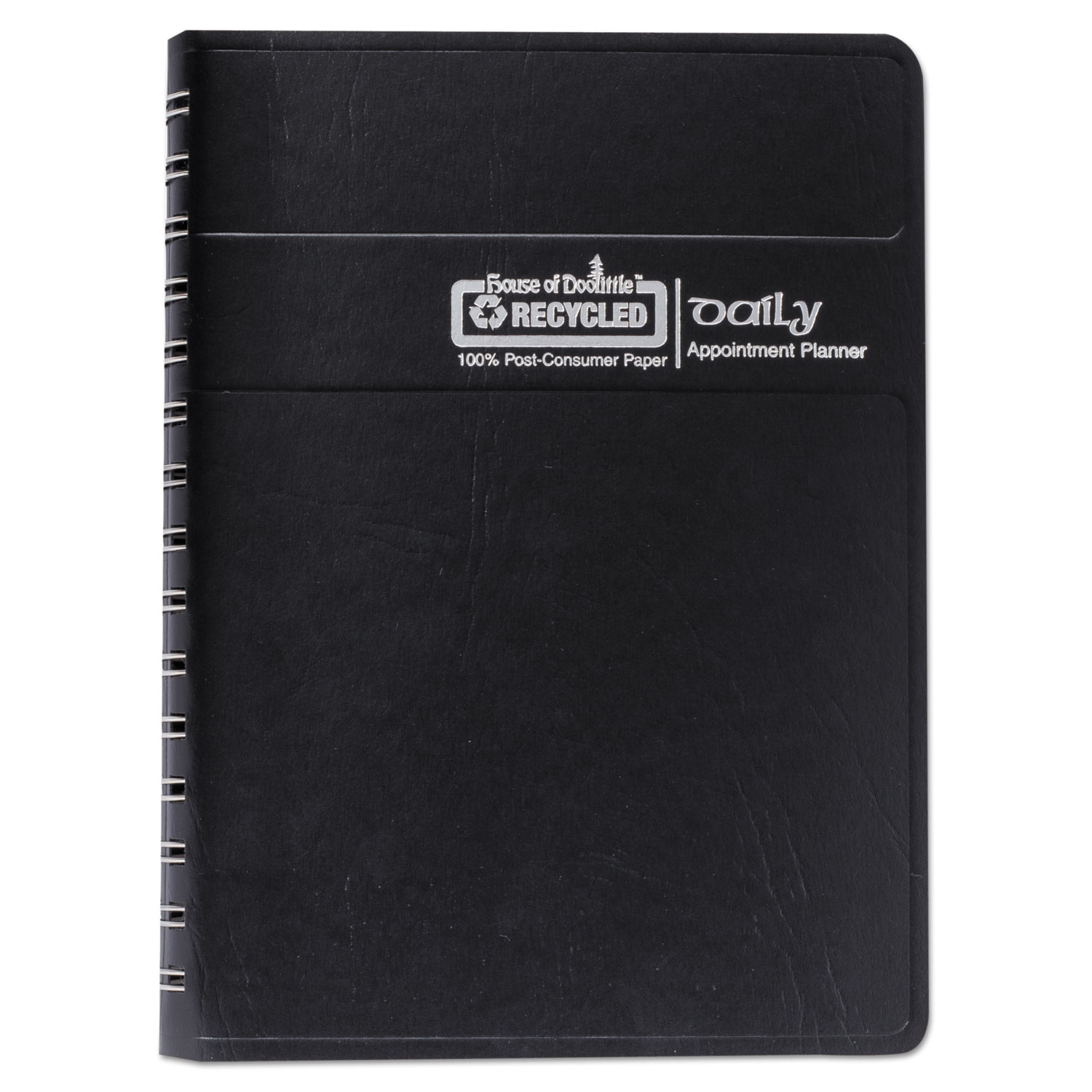 Daily Appointment Book, 15-Minute Appointments, 8 x 5, Black, 2018
