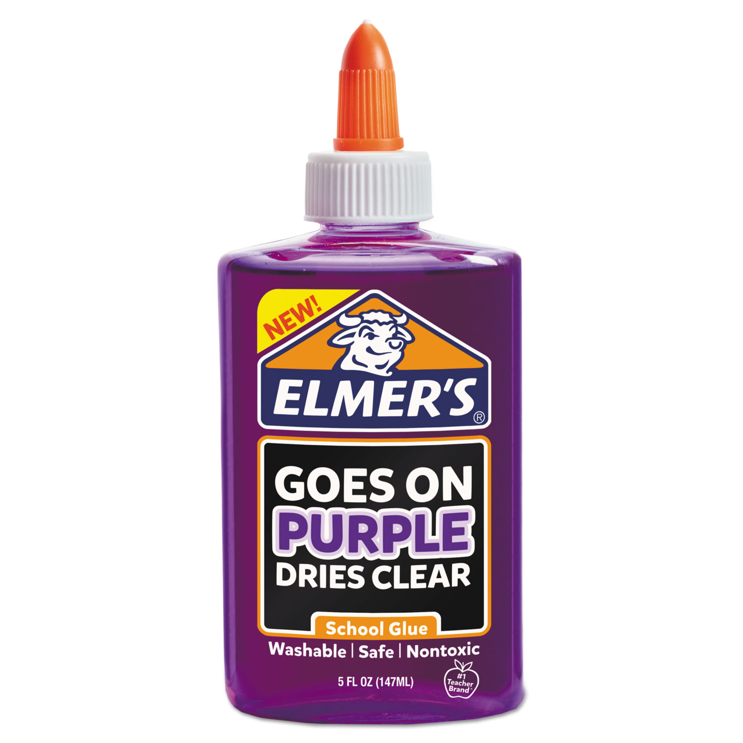 School Glue Disappearing Purple, 5 oz, Dries Clear, 6/Pack