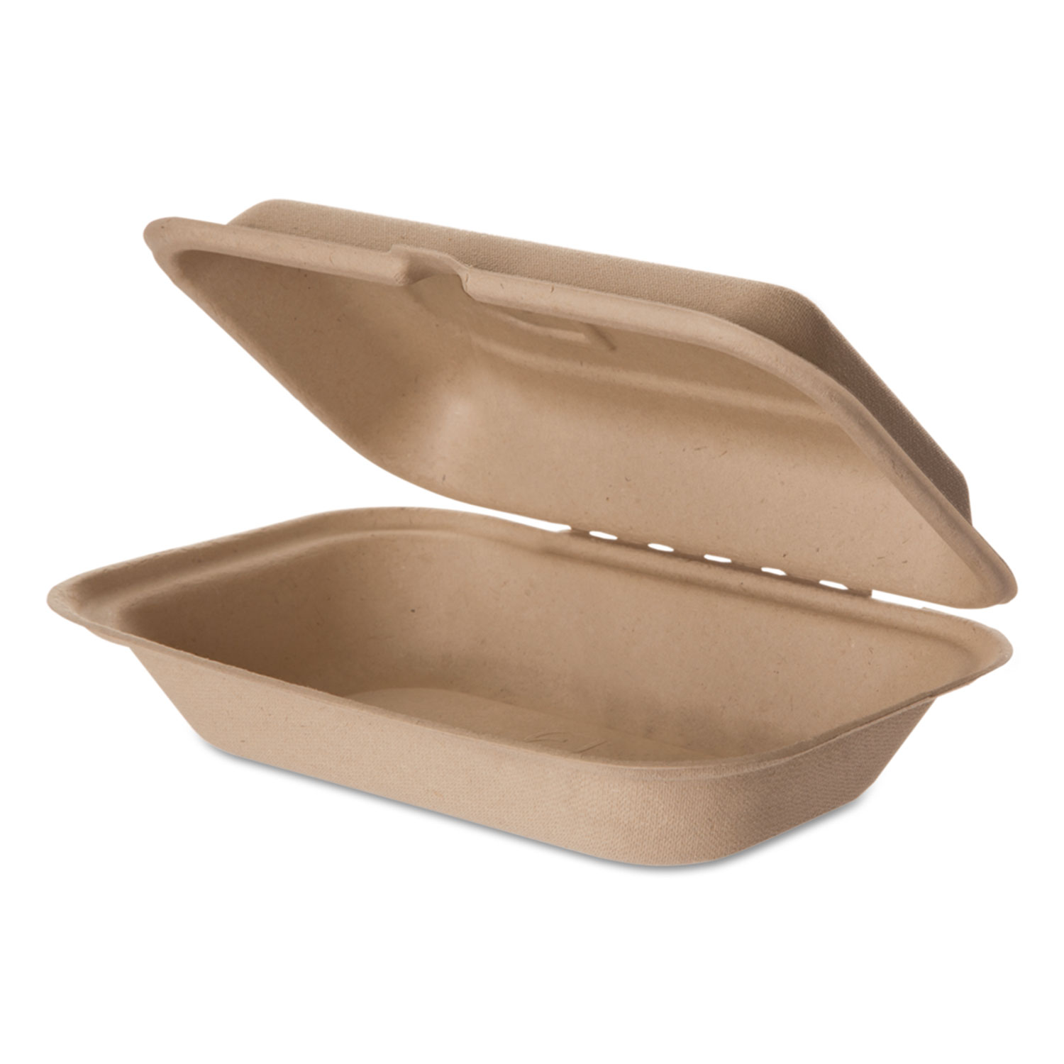 Wheat Straw Hinged Clamshell Containers, 6 x 9 x 3, 300/Carton
