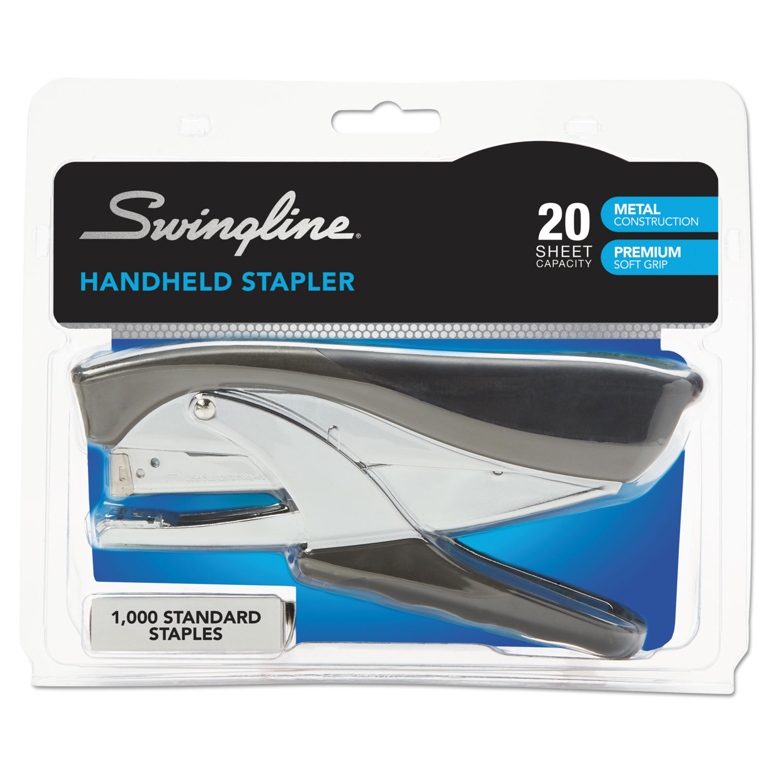Premium Hand Stapler, 20Sheet Capacity, Black Zerbee