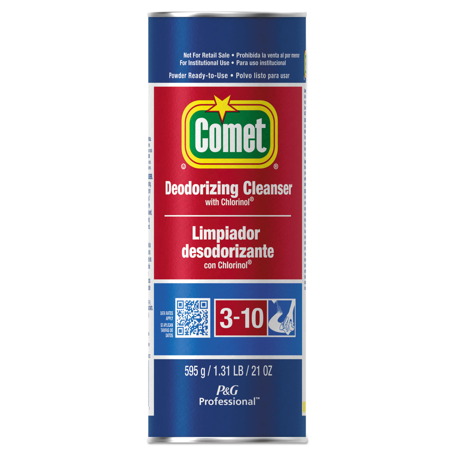  Comet 32987 Cleanser with Chlorinol, Powder, 21 oz Canister, 24/Carton (PGC32987CT) 