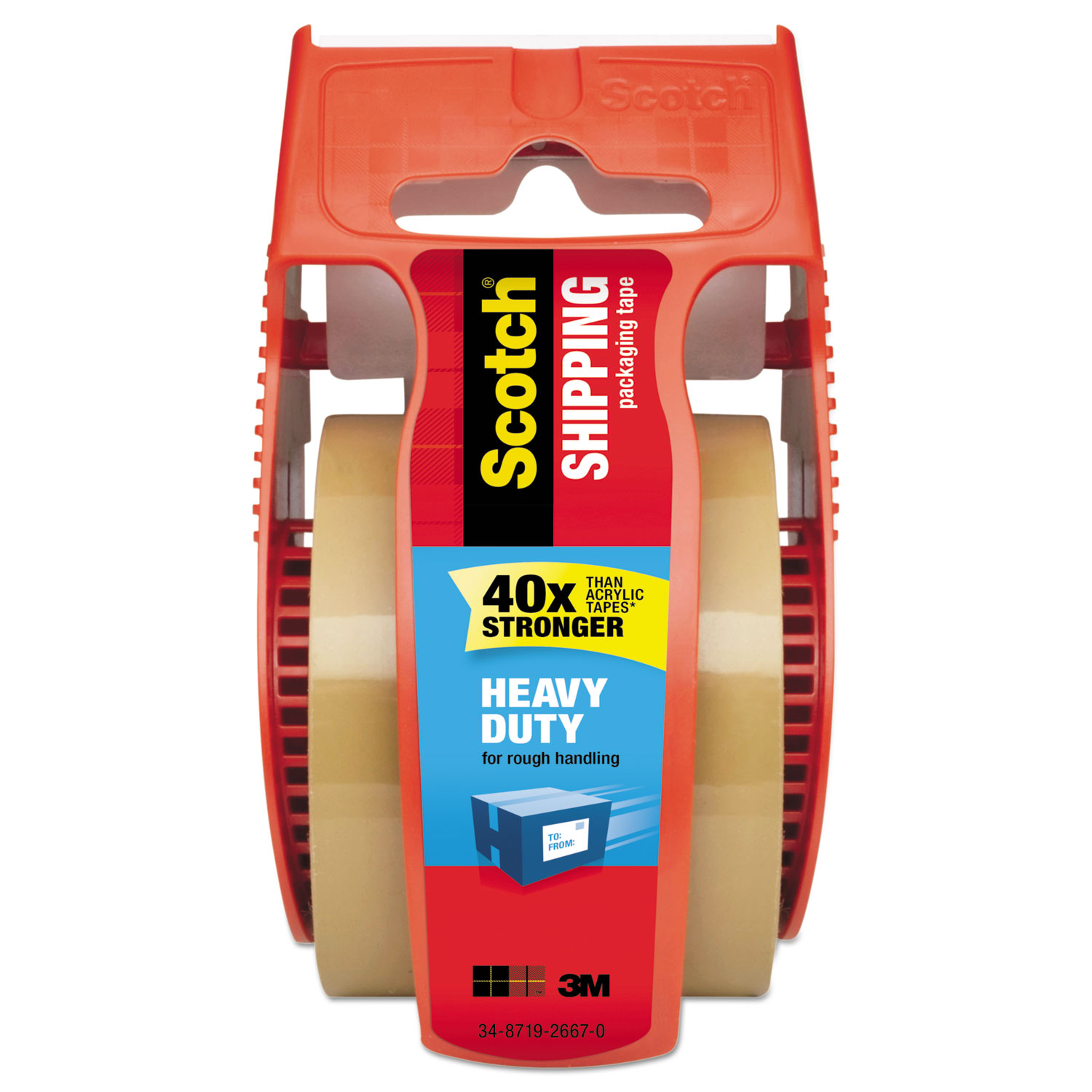 3850 Heavy-Duty Packaging Tape in Sure Start Disp., 1.88 x 800, Tan