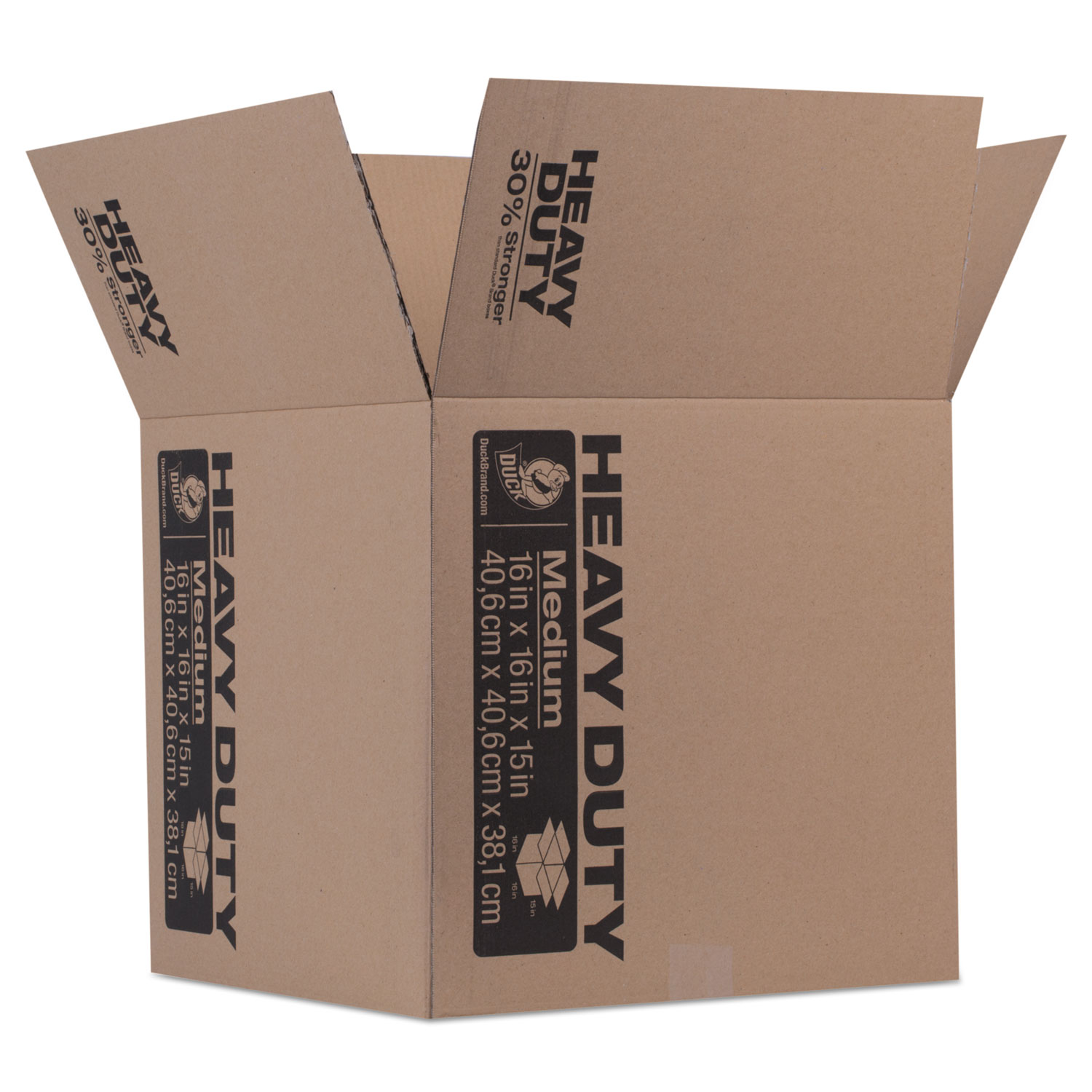 Heavy-Duty Moving/Storage Boxes, 16l x 16w x 15h, Brown