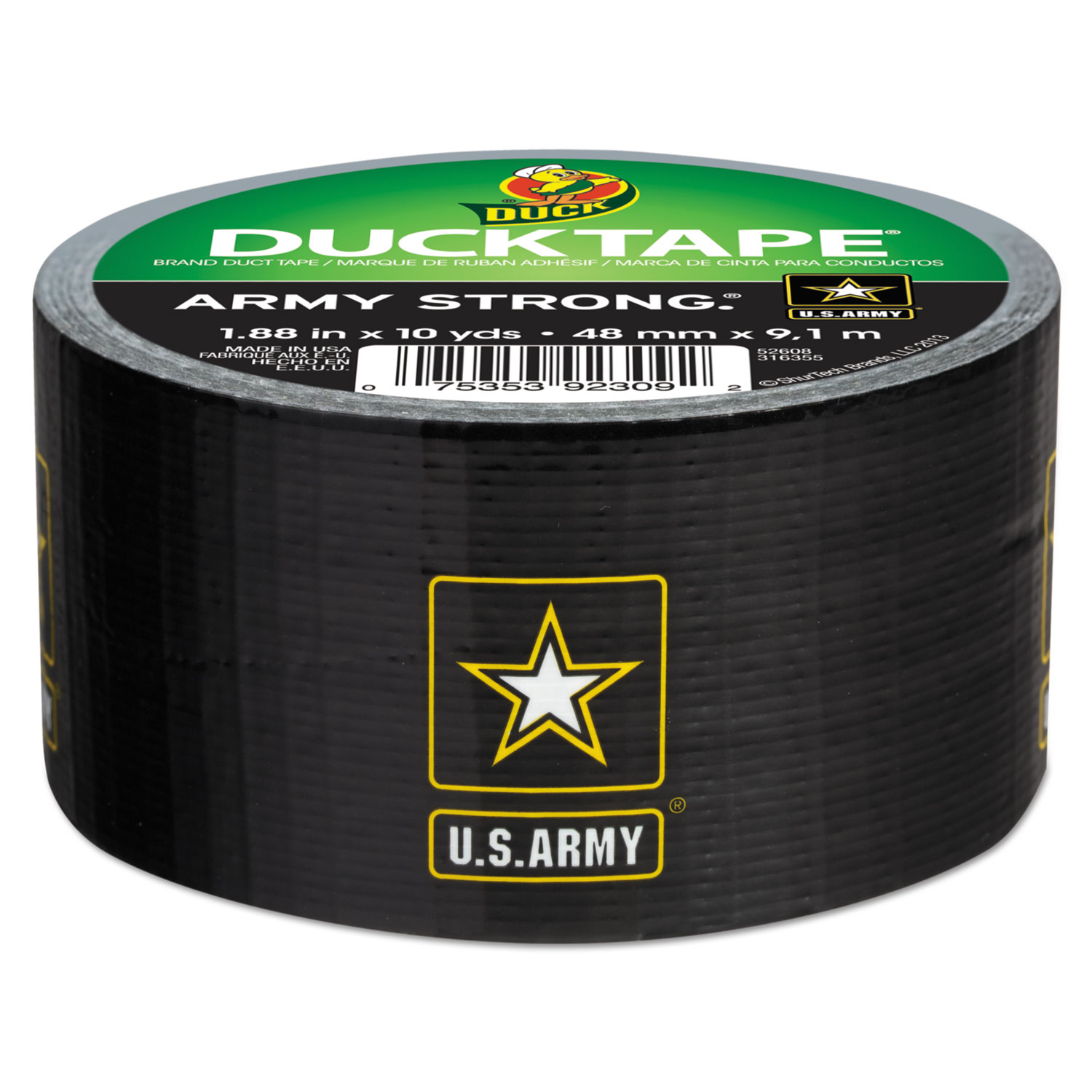 U.S. Army DuckTape, 1.88 x 10 yds, 3 Core, Black/Gold