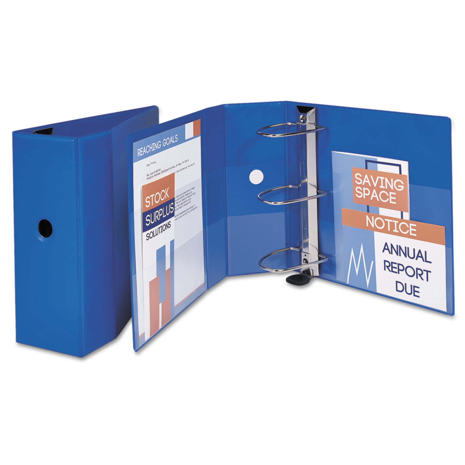 Heavy-Duty Binder with One Touch EZD Rings, 11 x 8 1/2, 5 Capacity, Blue