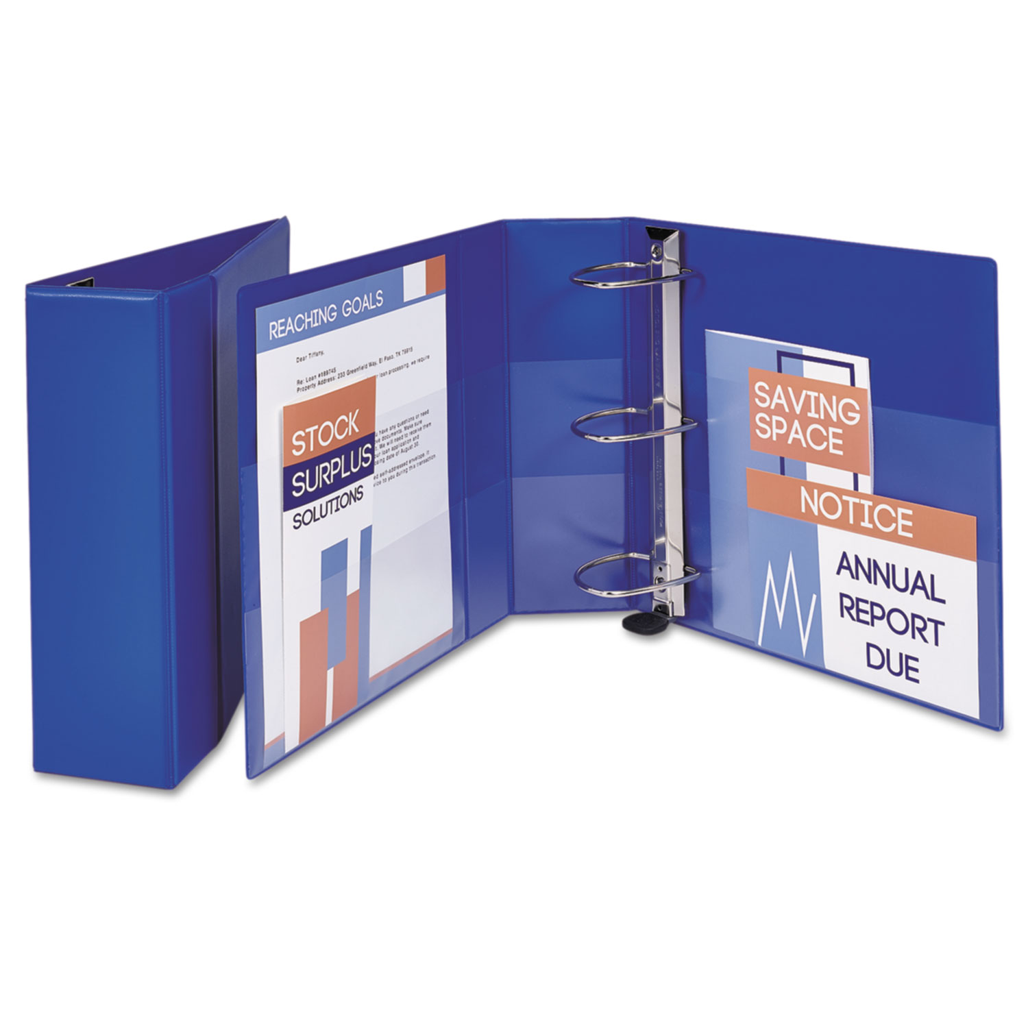 Heavy-Duty Binder with One Touch EZD Rings, 11 x 8 1/2, 4 Capacity, Blue
