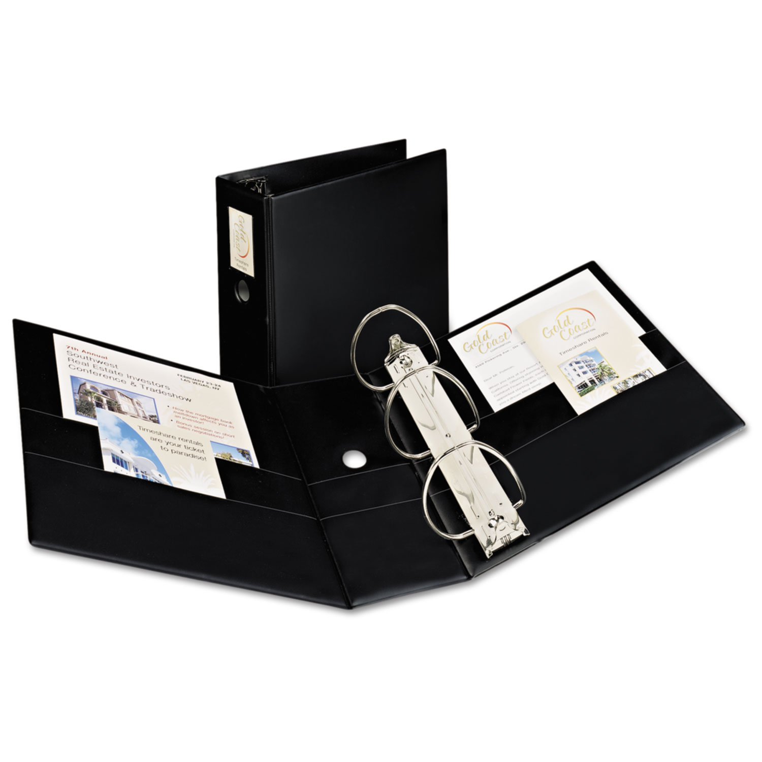  Avery 08901 Durable Non-View Binder with DuraHinge and EZD Rings, 3 Rings, 5 Capacity, 11 x 8.5, Black (AVE08901) 