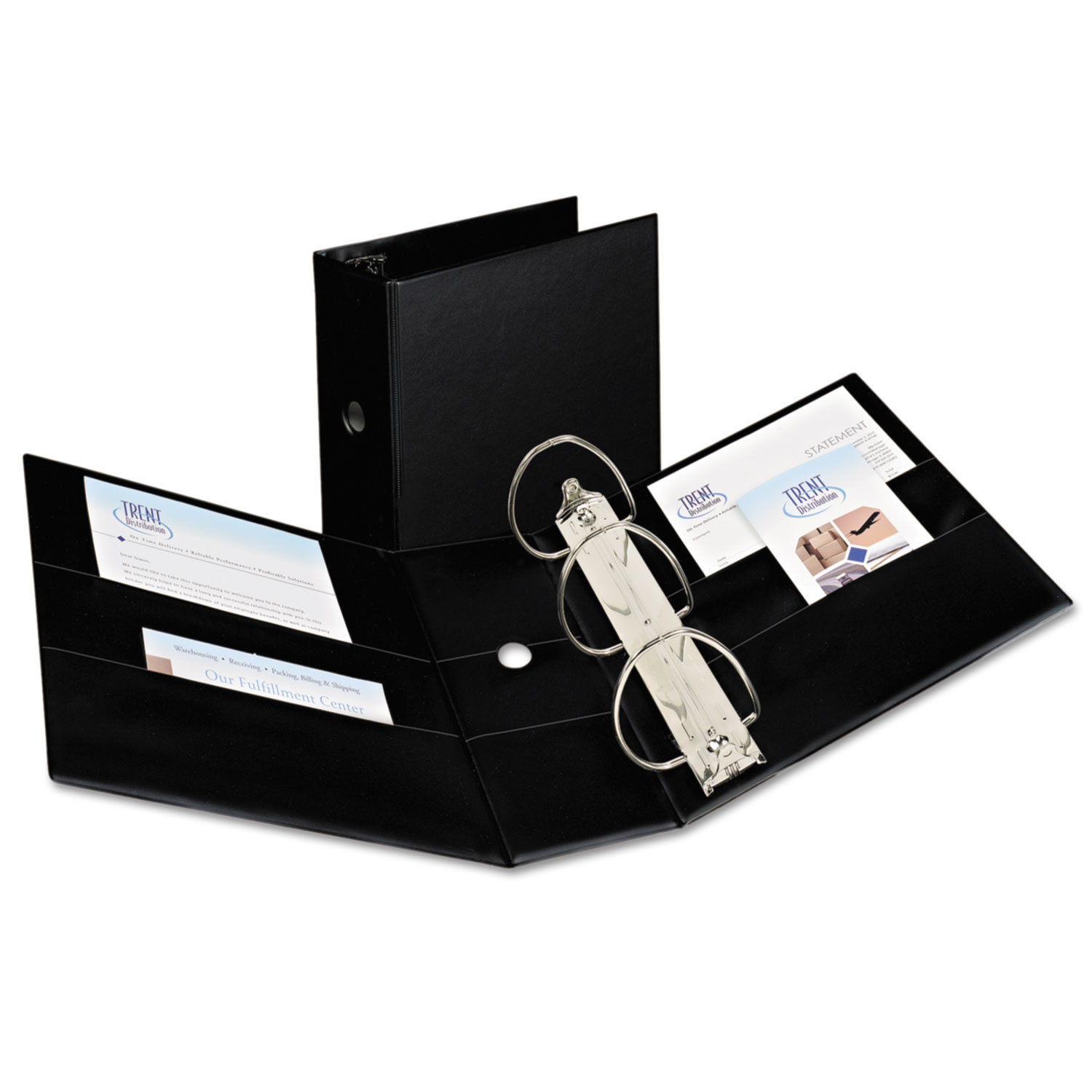  Avery 07901 Durable Non-View Binder with DuraHinge and EZD Rings, 3 Rings, 5 Capacity, 11 x 8.5, Black (AVE07901) 