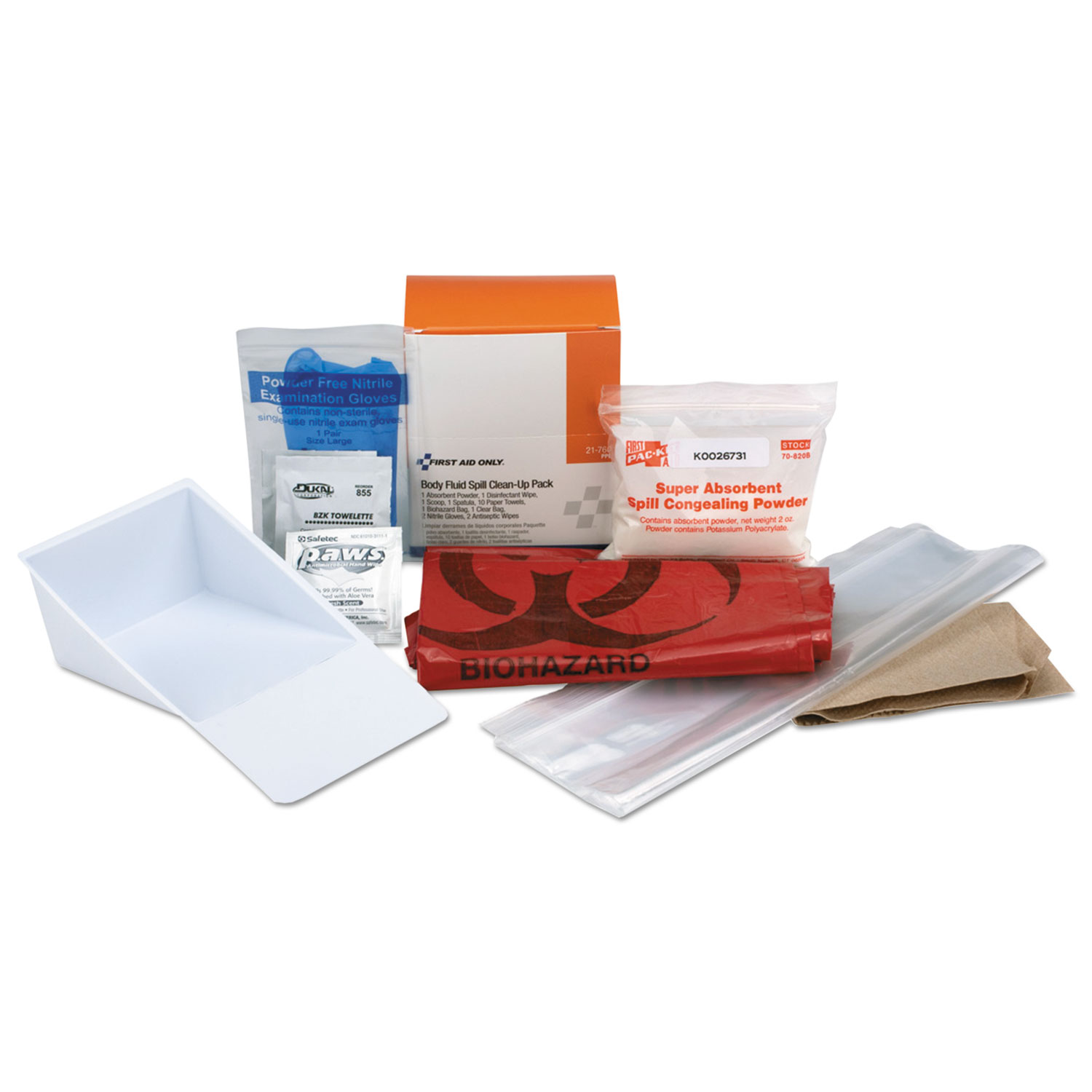 BBP Spill Cleanup Kit, 3.625" x 4.312" x 2.25"