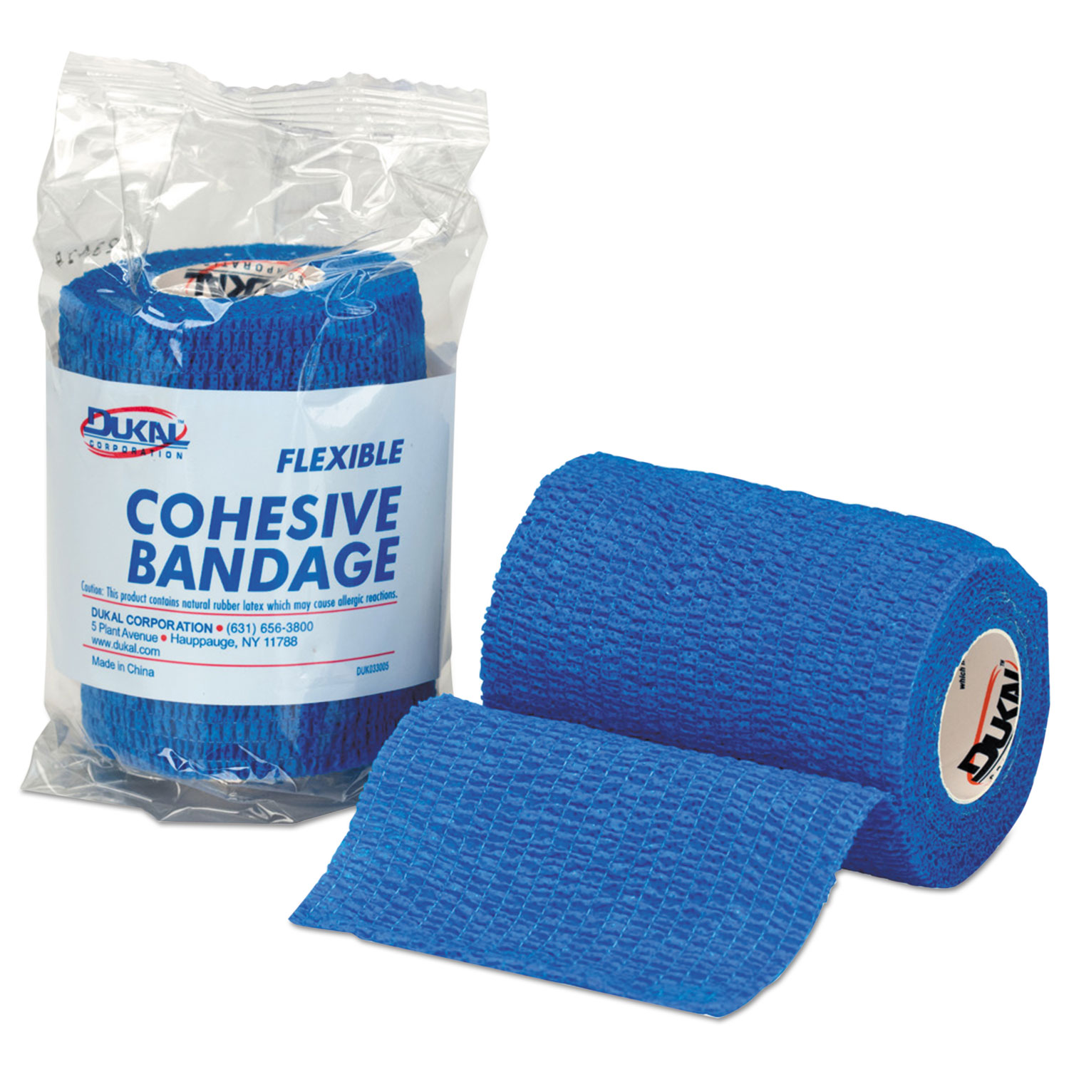 First-Aid Refill Flexible Cohesive Bandage Wrap, 3 x 5 yd, Blue