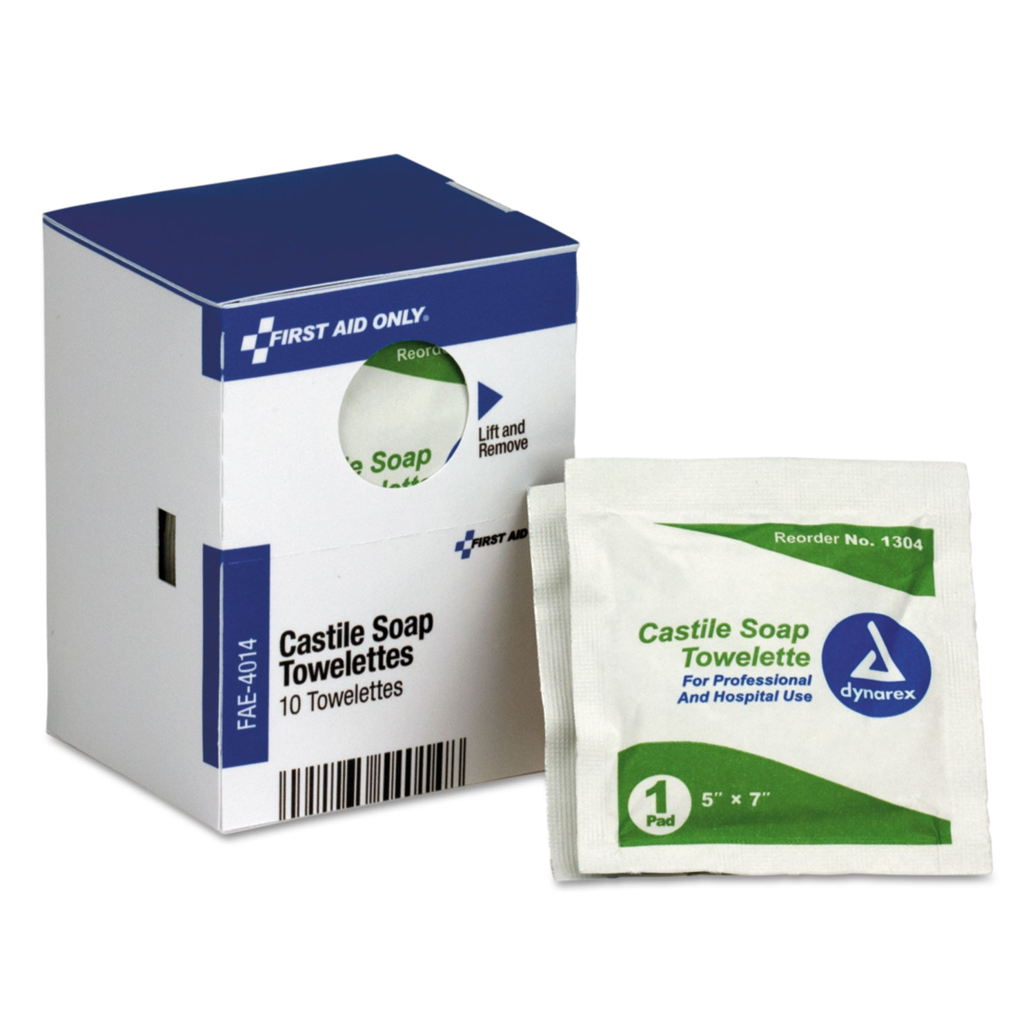  First Aid Only FAE-4014 Refill f/SmartCompliance General Business Cabinet, Castile Soap Wipes,5x7,10/Bx (FAOFAE4014) 