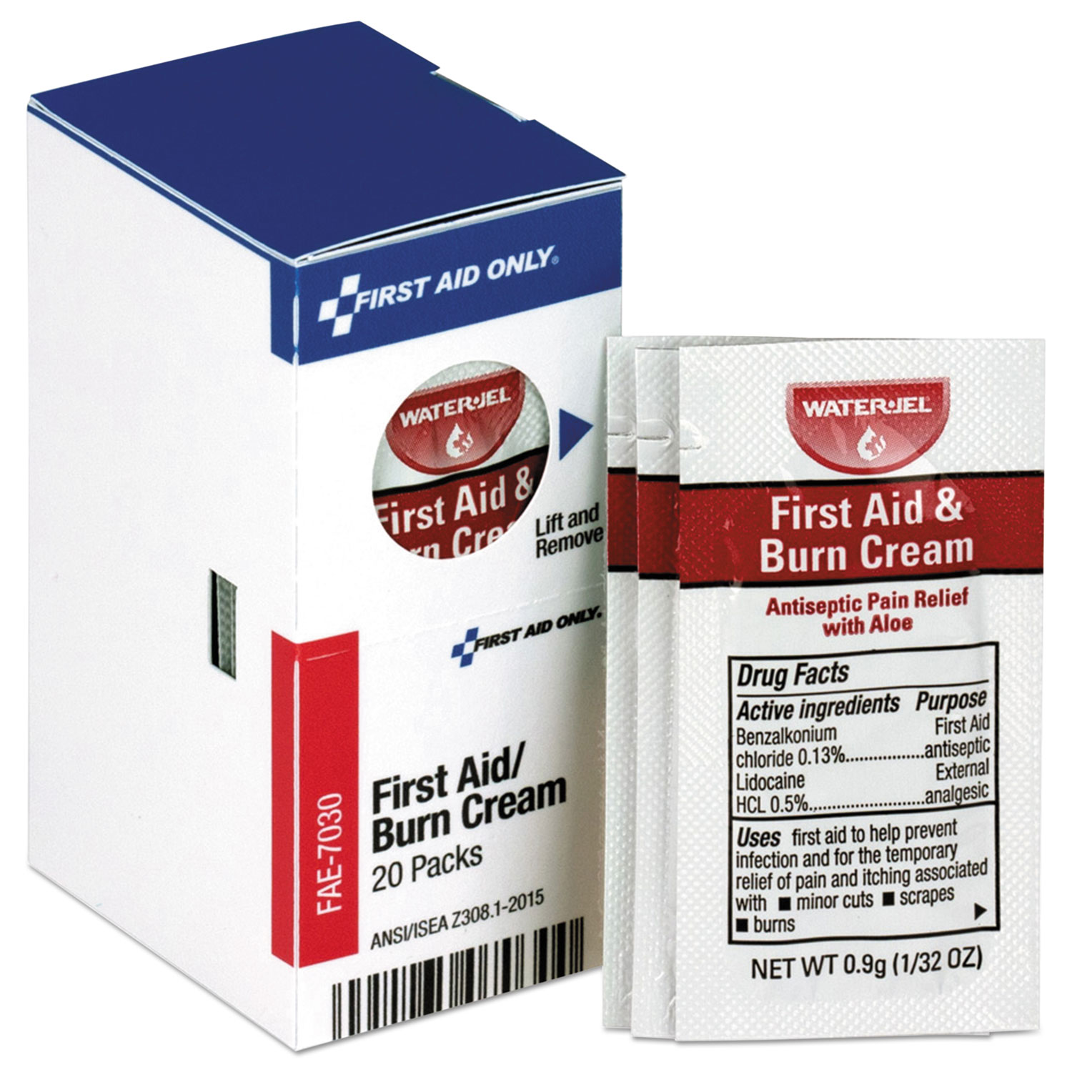  First Aid Only FAE-7030 Refill for SmartCompliance Gen Business Cabinet, Burn Cream, 0.9g Packets,20/BX (FAOFAE7030) 