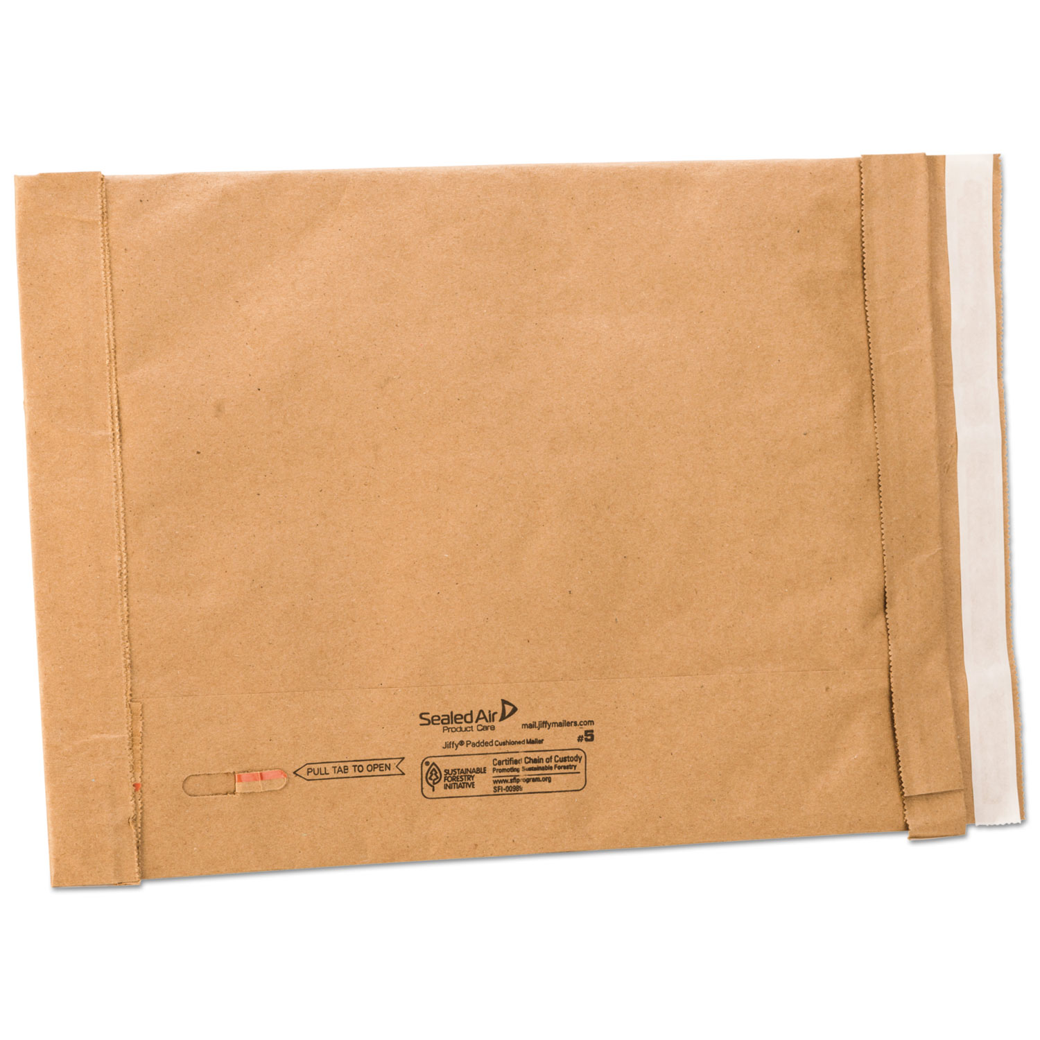  Sealed Air 65179 Jiffy Padded Mailer, #5, Paper Lining, Self-Adhesive Closure, 10.5 x 16, Natural Kraft, 25/Carton (SEL65179) 