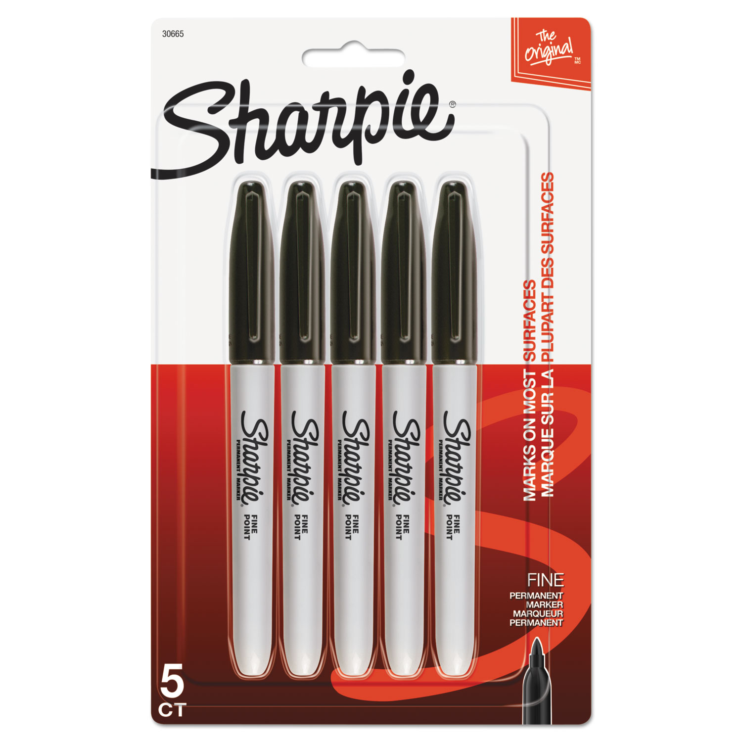 Sharpie Retractable Permanent Markers Fine Point Black Pack Of 3