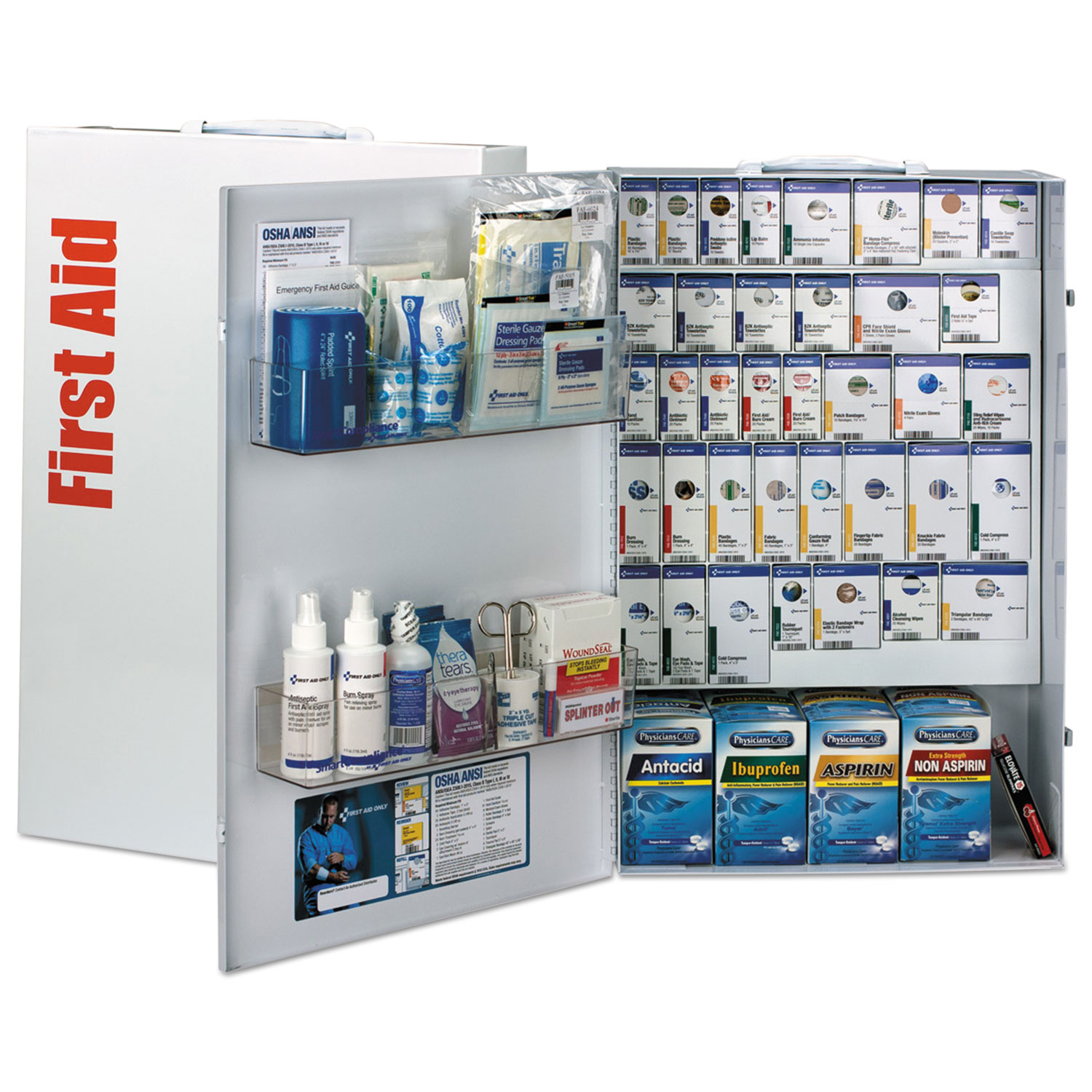  First Aid Only 90832 ANSI 2015 Compliant Industrial First Aid Kit for 200 People, 1659 Pieces (FAO90832) 