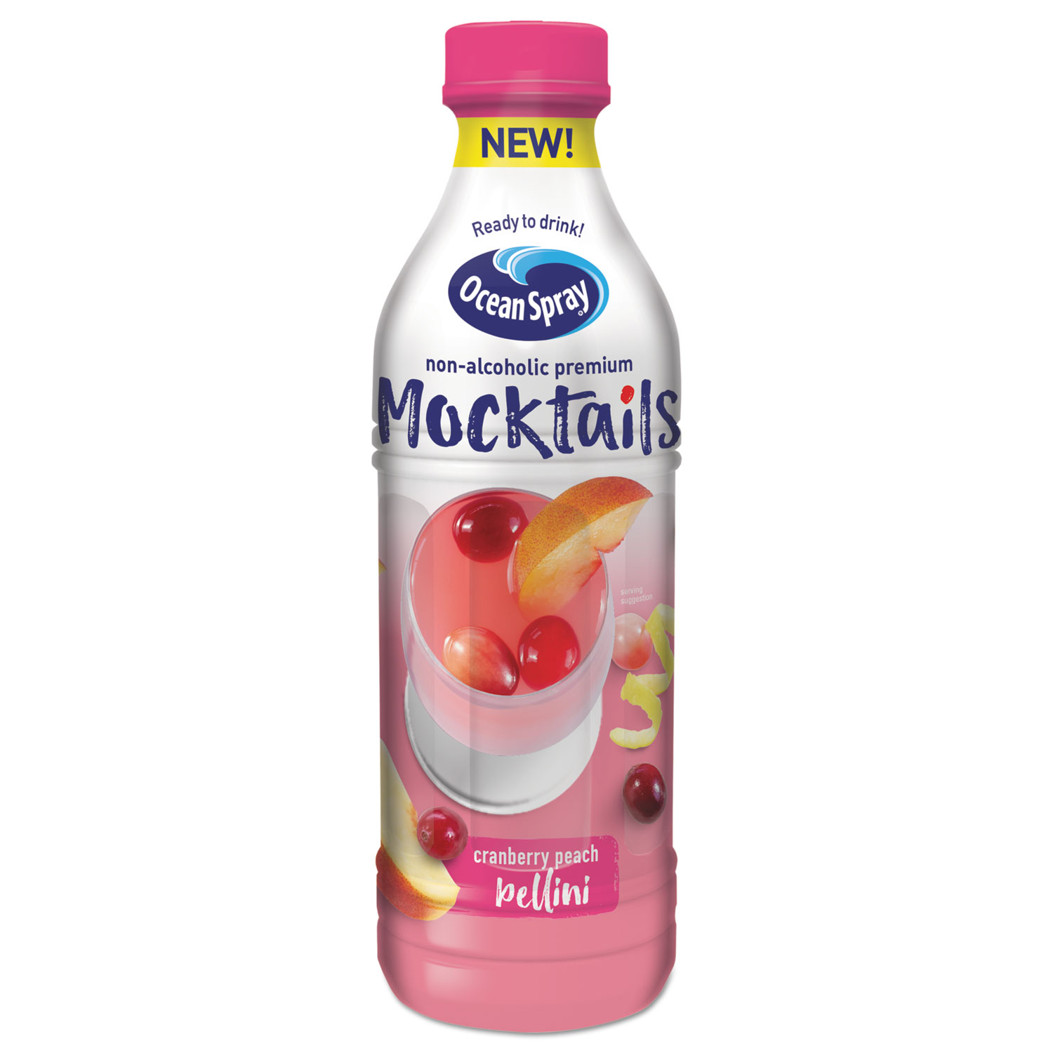 Mocktails, Cranberry Peach Bellini, 1 L, 8/Carton