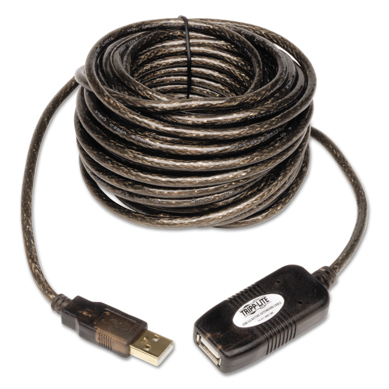  Tripp Lite U026-016 USB 2.0 Active Extension Cable, A to A (M/F), 16 ft., Black (TRPU026016) 