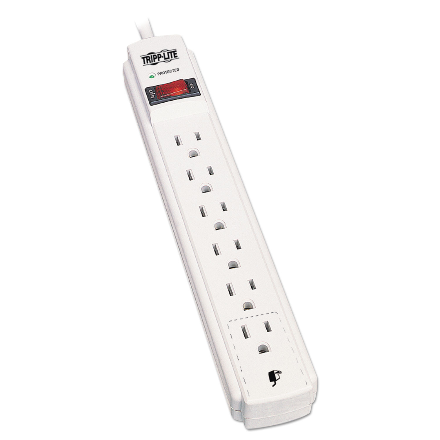  Tripp Lite TLP615 Protect It! Surge Protector, 6 Outlets, 15 ft. Cord, 790 Joules, Light Gray (TRPTLP615) 