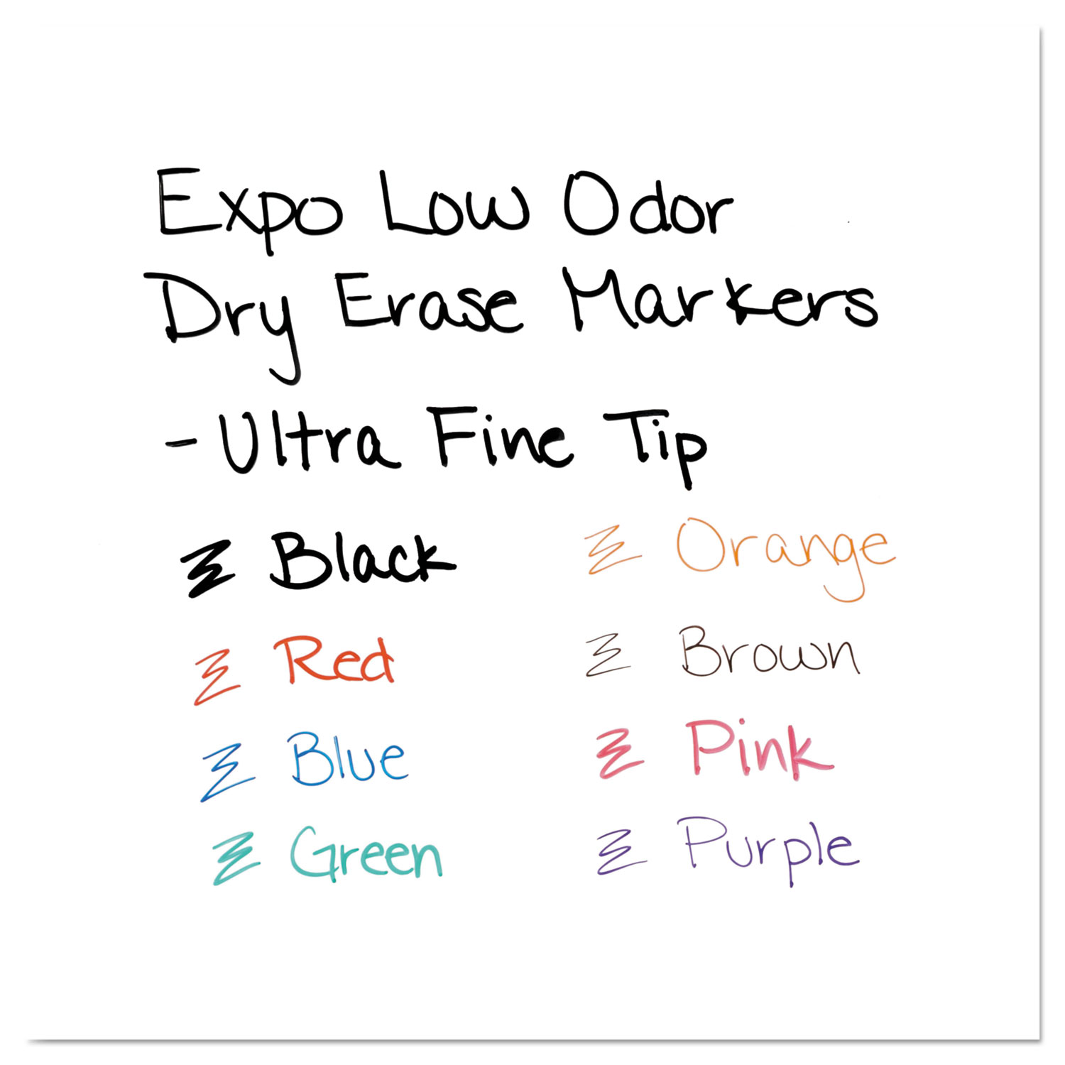 Low-Odor Dry Erase Marker Office Value Pack, Extra-Fine Bullet Tip