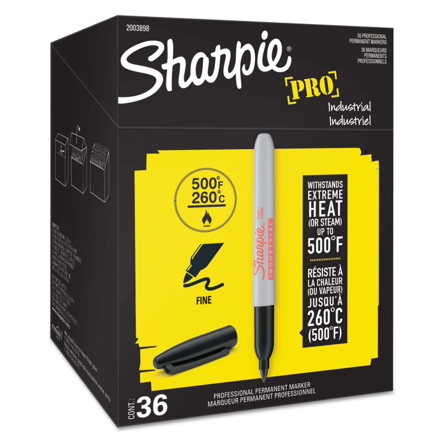  Sharpie 2003898 Industrial Permanent Marker, Fine Bullet Tip, Black (SAN2003898) 