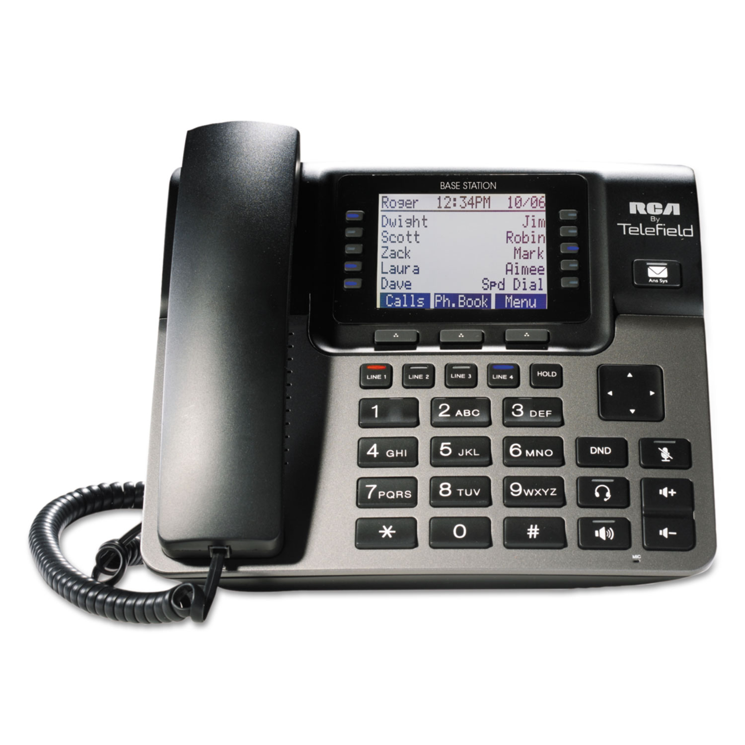  RCA U1100 Unison 1–4 Line Corded/Cordless System, Cordless Desk Phone (RCAU1100) 