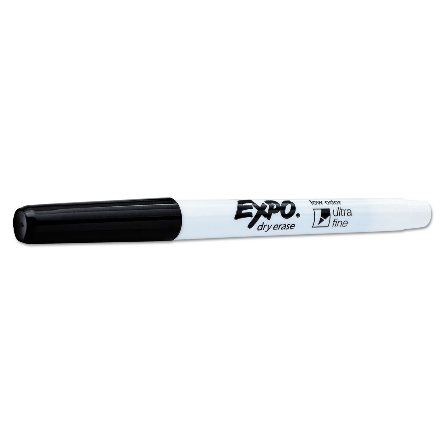 Expo 1871131 Black Low-Odor Ultra Fine Point Dry Erase Marker - 12