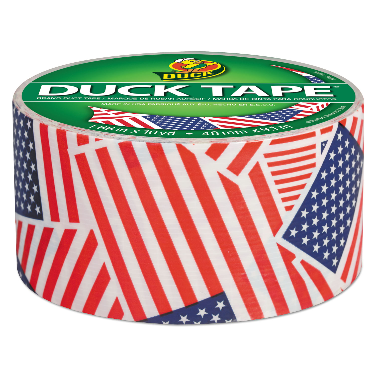 Colored Duct Tape, 9 mil, 1.88 x 10 yds, 3 Core, US Flag
