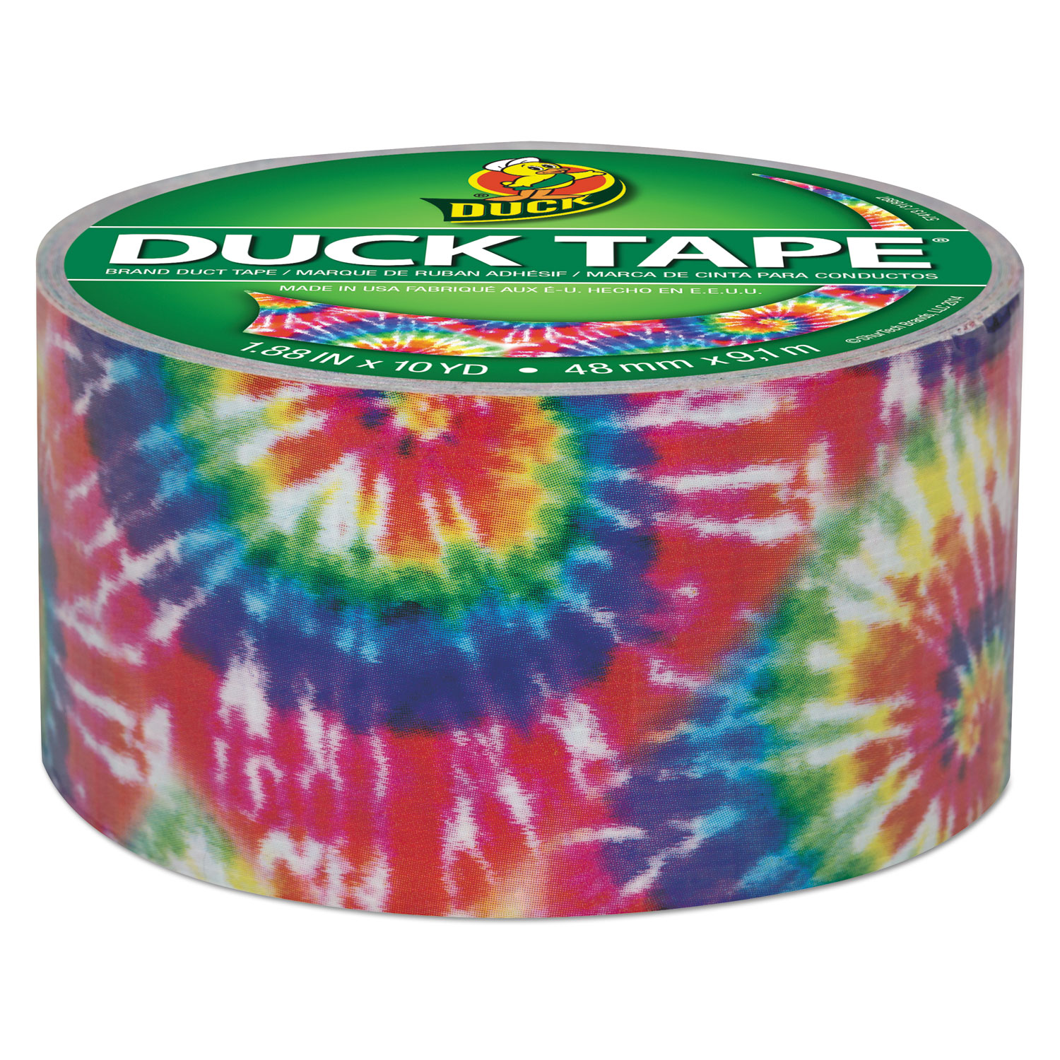Colored Duct Tape, 9 mil, 1.88 x 10 yds, 3 Core, Love Tie Dye
