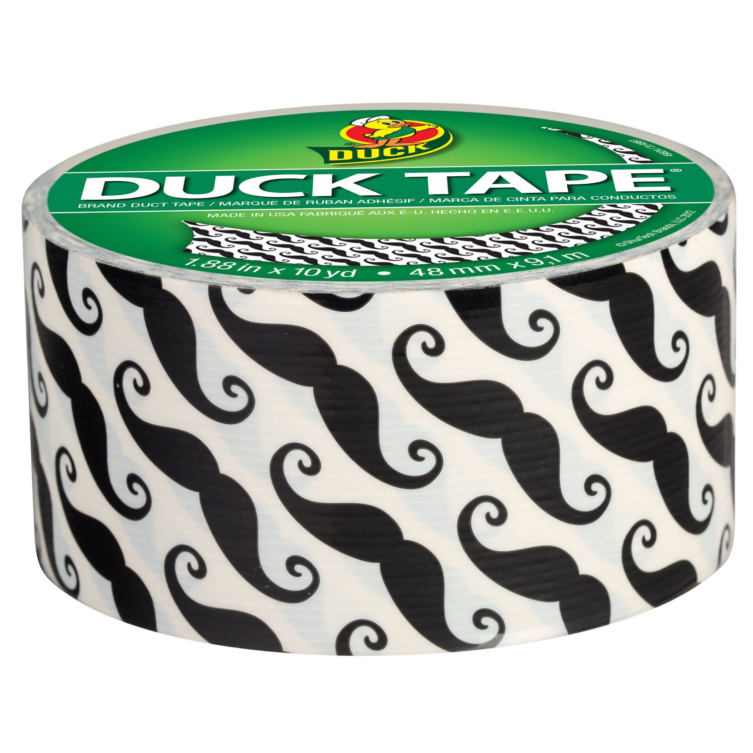 Colored Duct Tape, 9 mil, 1.88 x 15 yds, 3 Core, Mustache