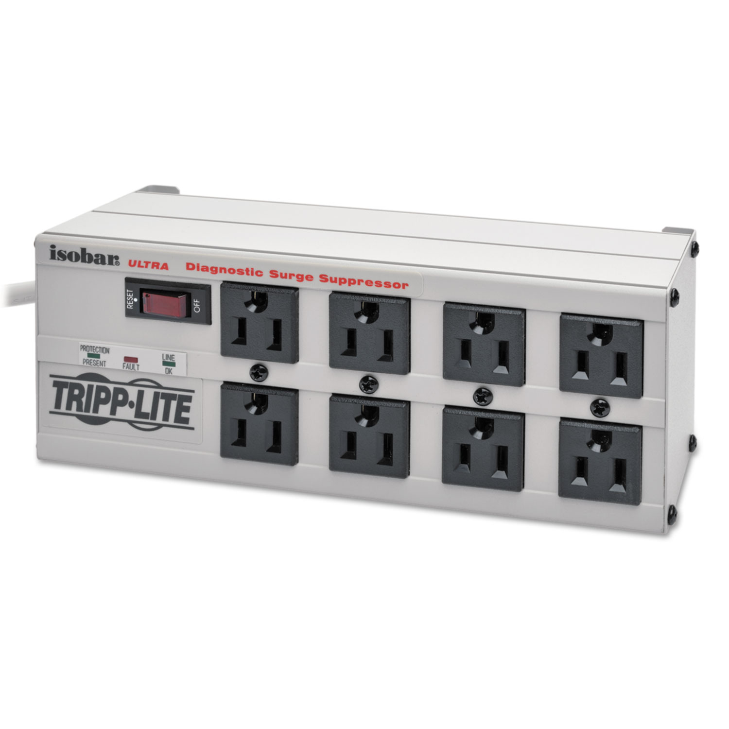  Tripp Lite ISOBAR825ULTRA Isobar Surge Protector, 8 Outlets, 25 ft. Cord, 3840 Joules, Metal Housing (TRPISOBAR825ULT) 