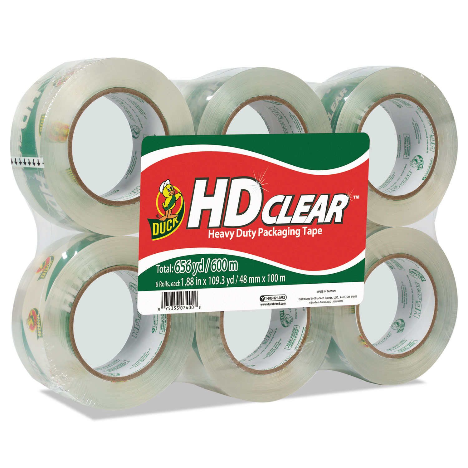 Heavy-Duty Carton Packaging Tape, 1.88 x 110 yards, Clear, 6/Pack